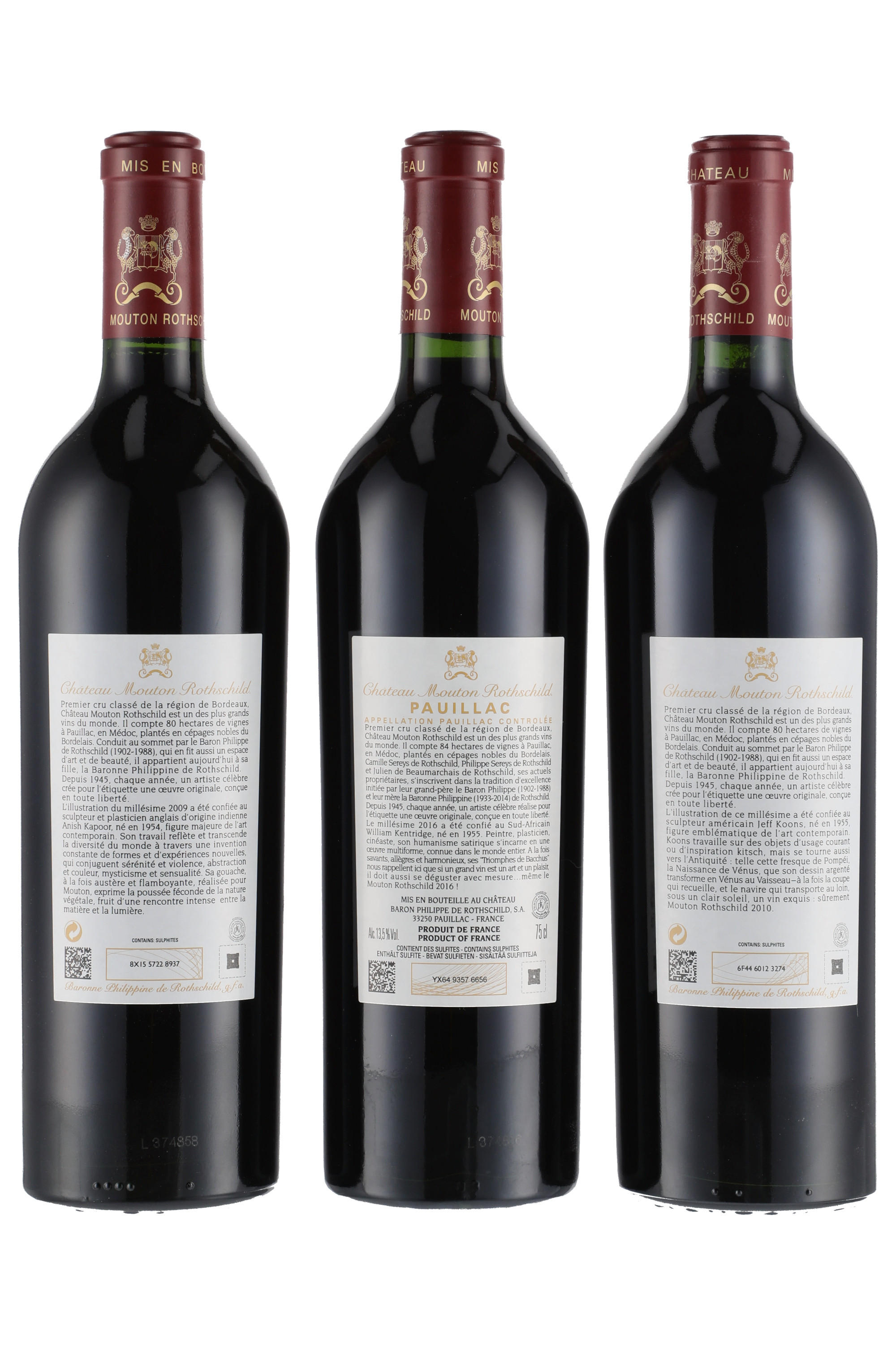 Château Mouton Rothschild, Trilogy (2009/2010/2016), Three-Bottle
