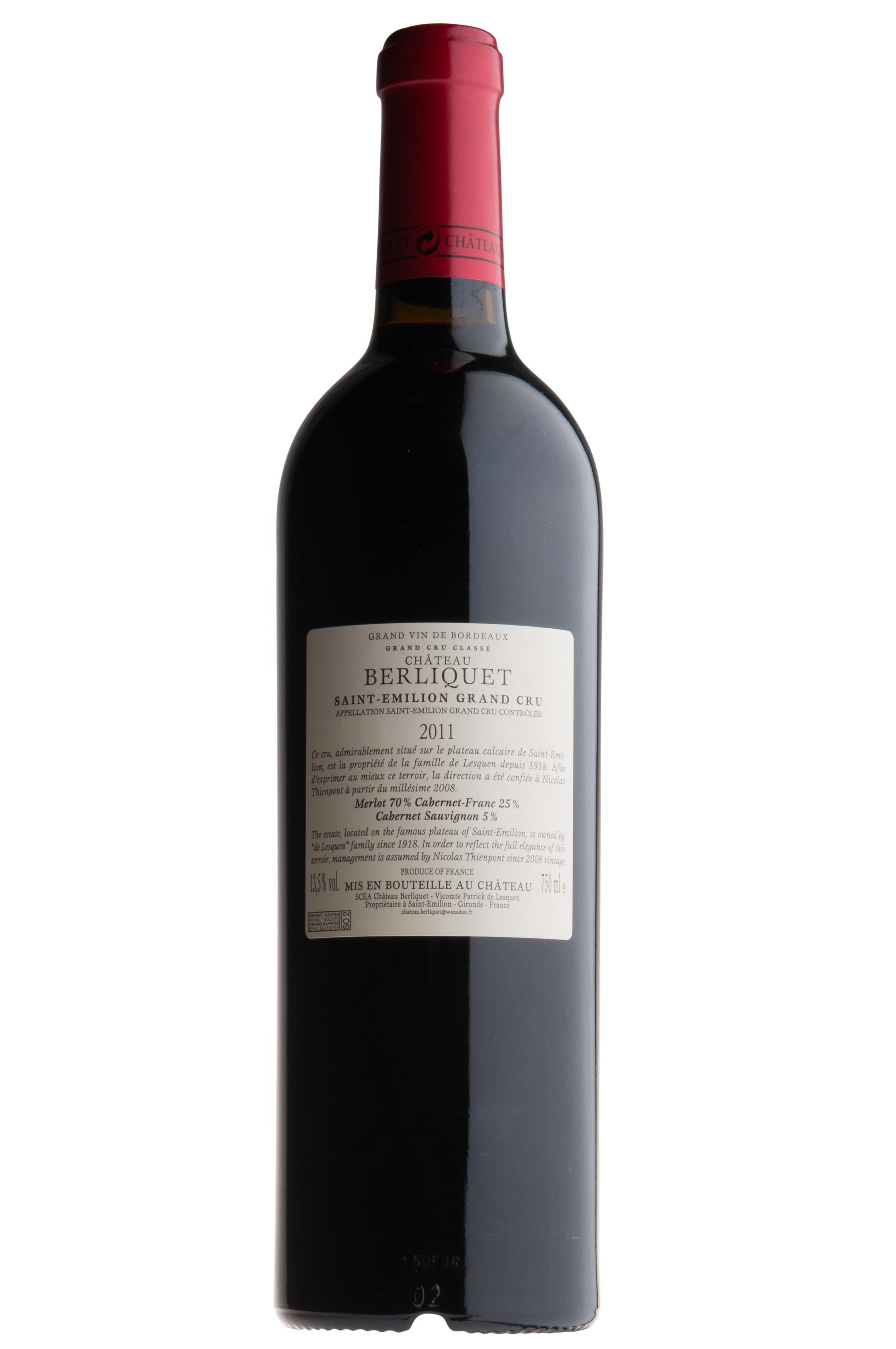 【高い素材】 2011 Bordeaux Emilion, St Berliquet, Château Wine