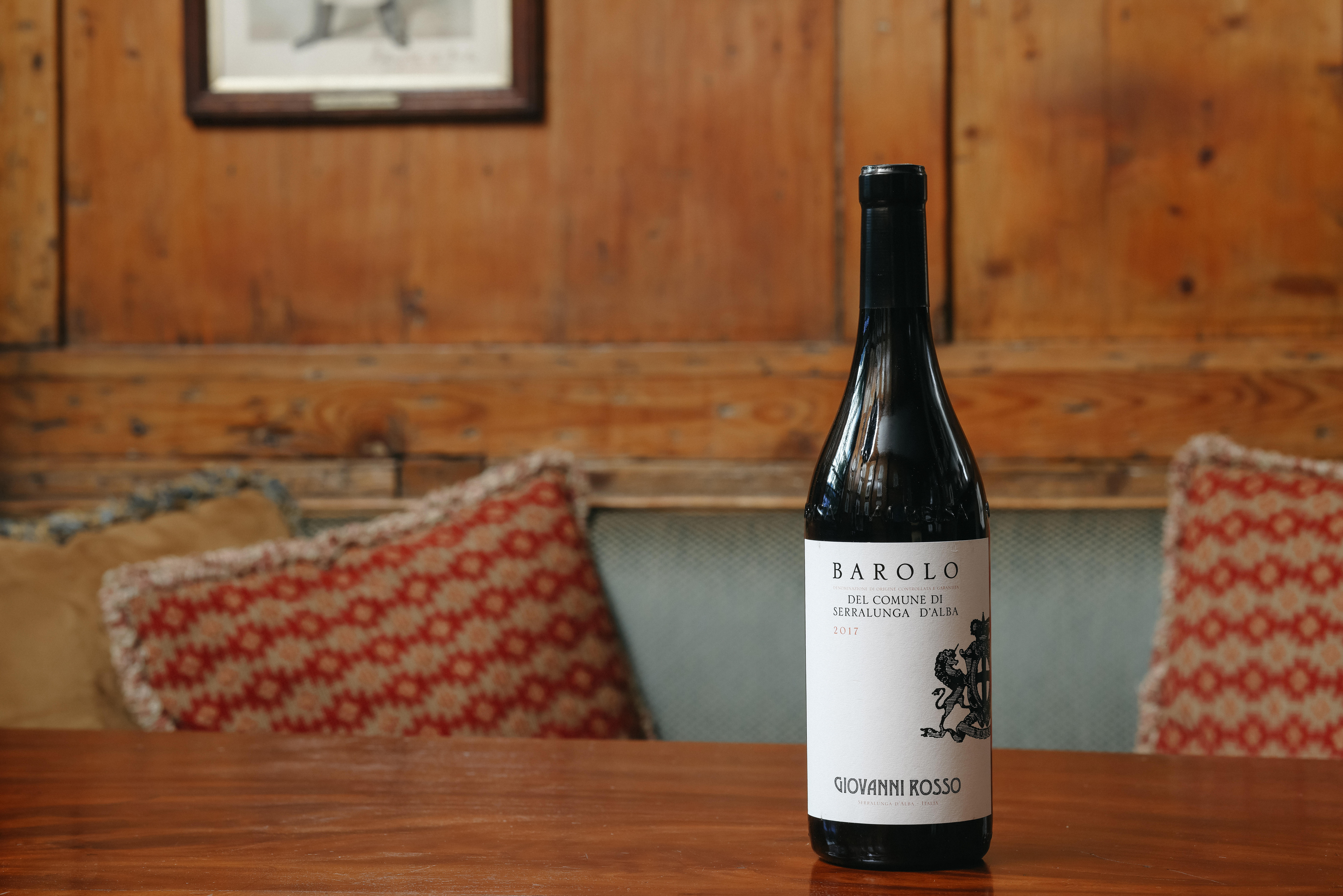 A bottle of Giovanni Rosso Barolo from the Serralunga d’Alba commune, Piedmont, Italy