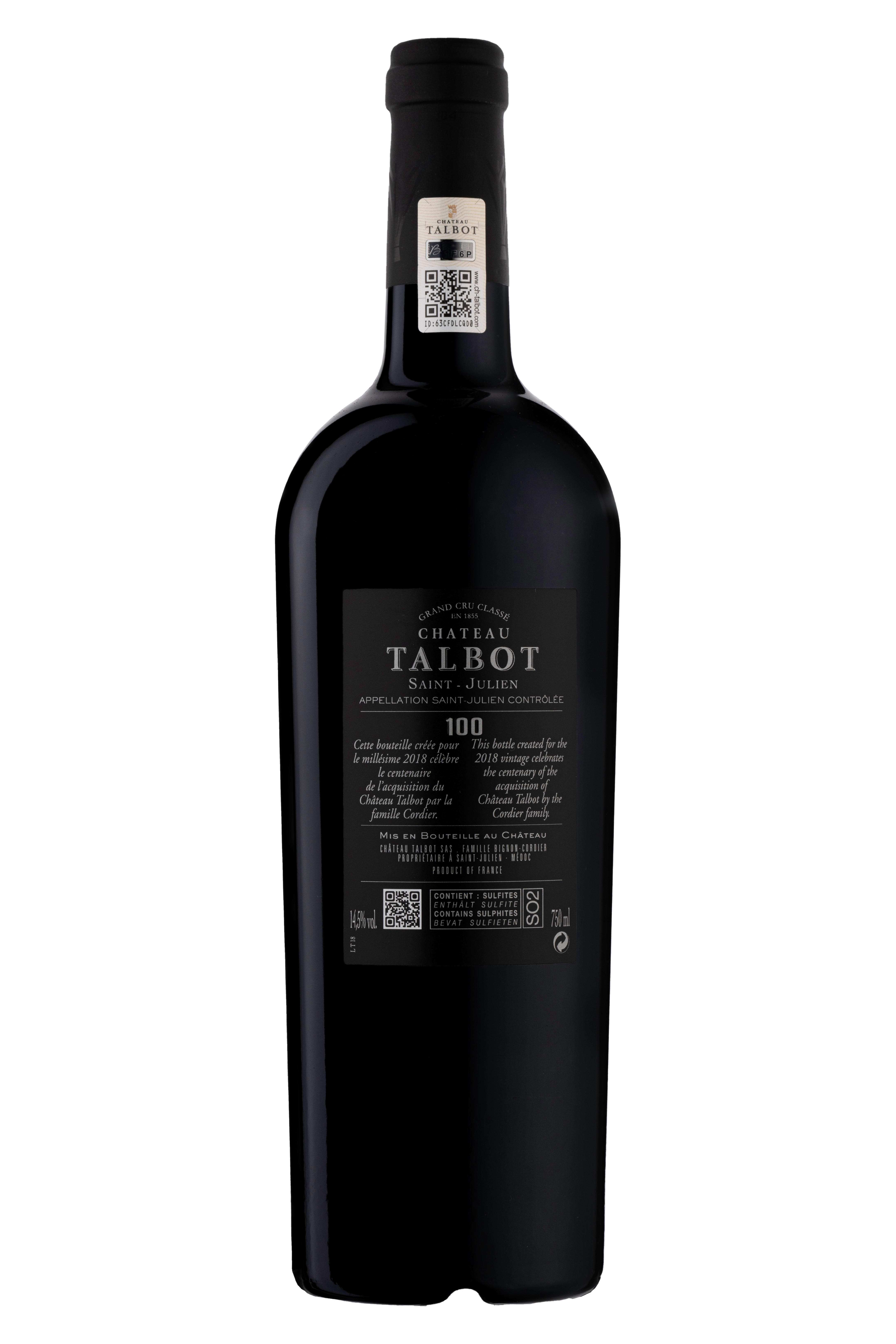 ワイン CHATEAU TALBOT 2018 Saint-Julien 2018 Château Talbot, St Julien, Bordeaux