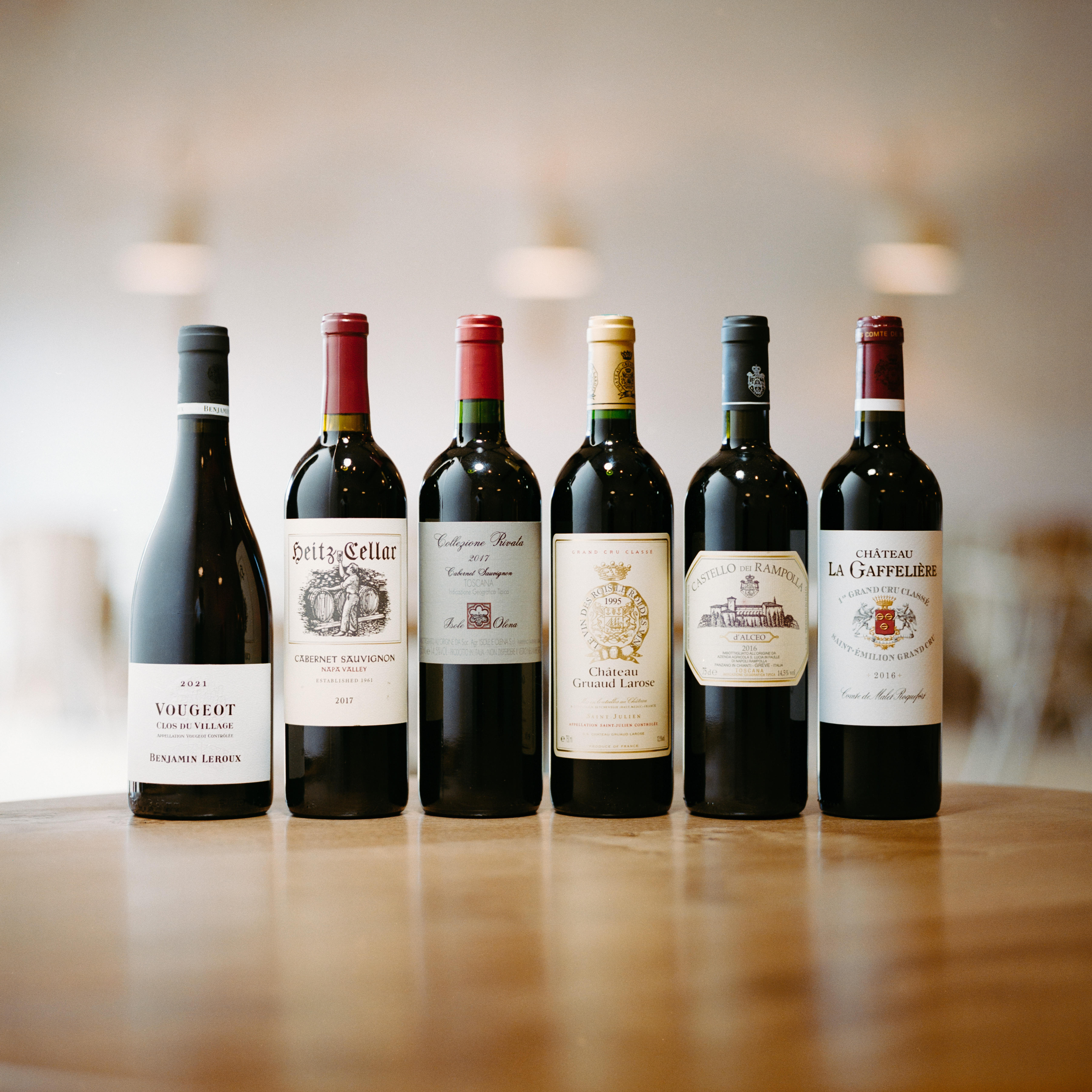 A selection of six fine wine bottles from Berry Bros. & Rudd, featured in the Best of BBX highlights from our fine wine exchange.