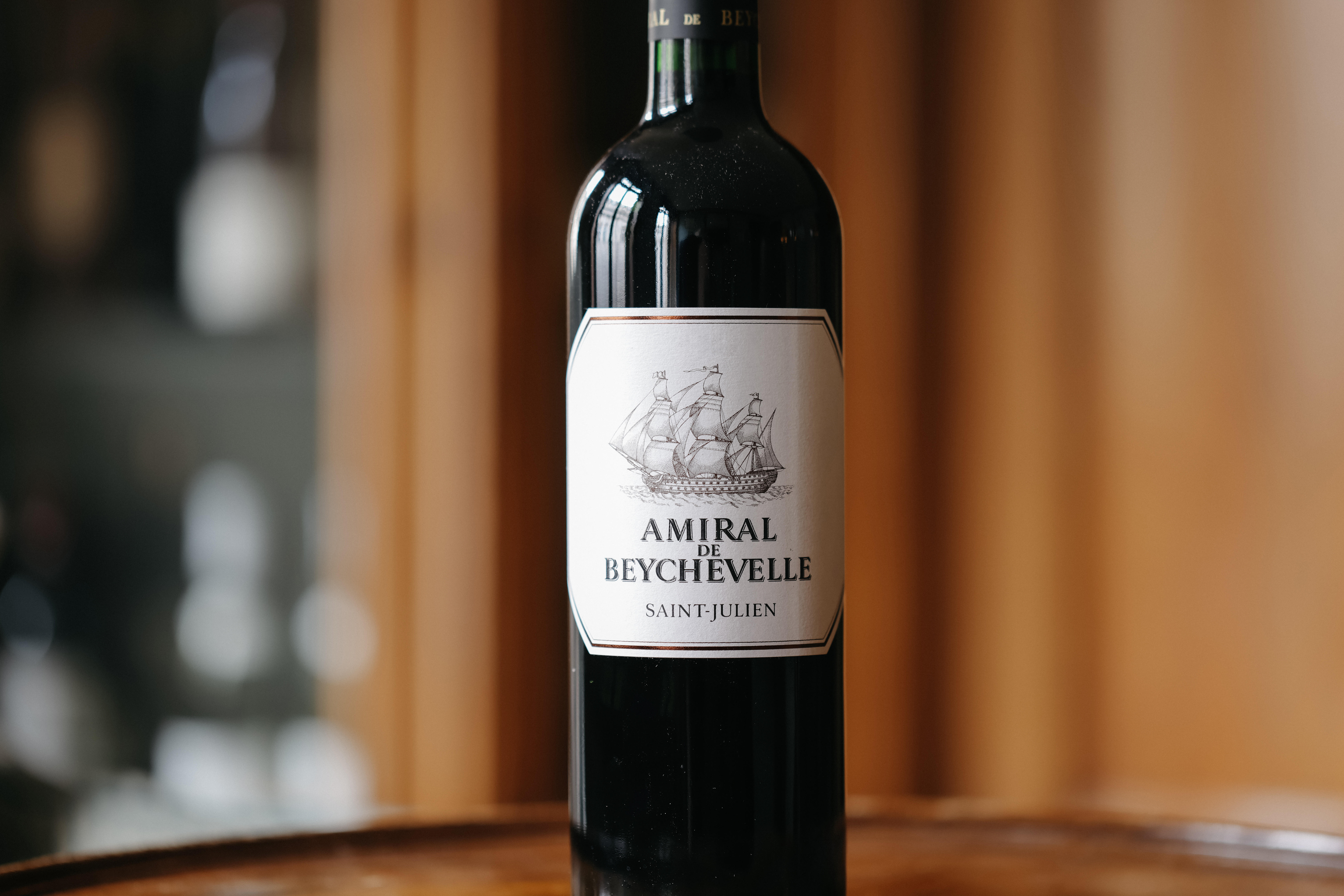 A bottle of Amiral de Beychevelle.