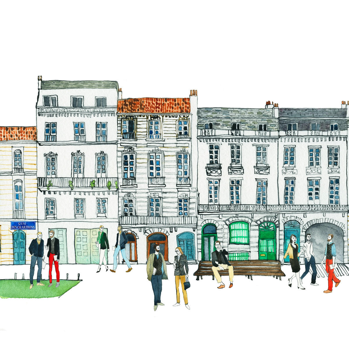 The Quai des Chartrons is the historic home of Bordeaux’s négociant trade. Illustration: Eleanor Crow