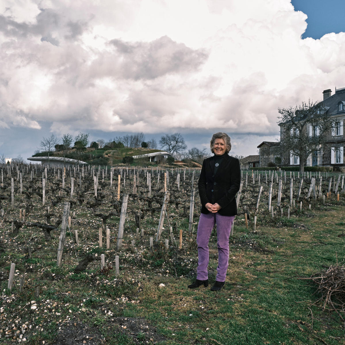 Véronique Sanders among the vines at Château Haut-Bailly.