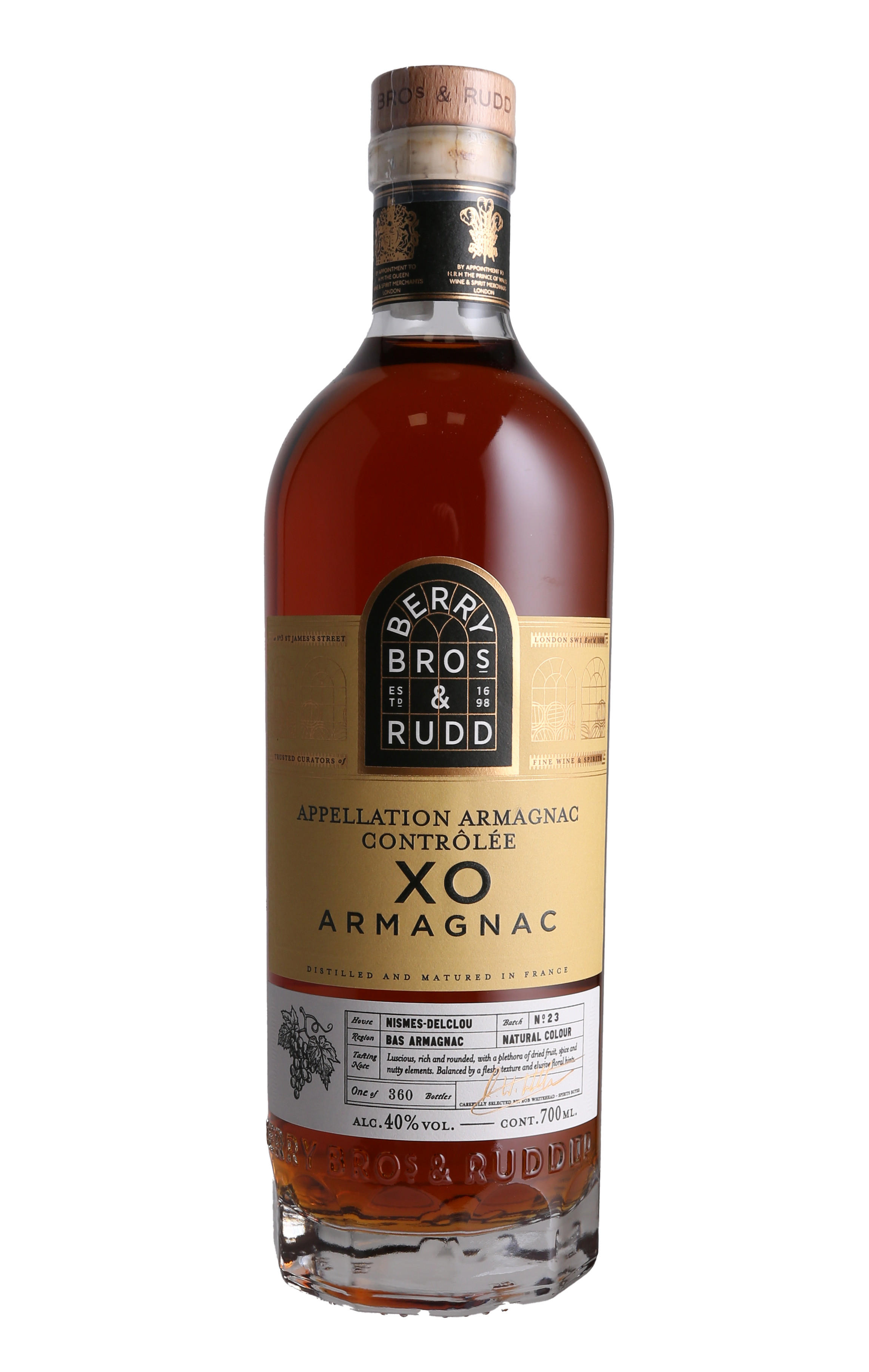 Berry Bros. & Rudd XO Armagnac, J. Nismes-Delclou (40%) bottle