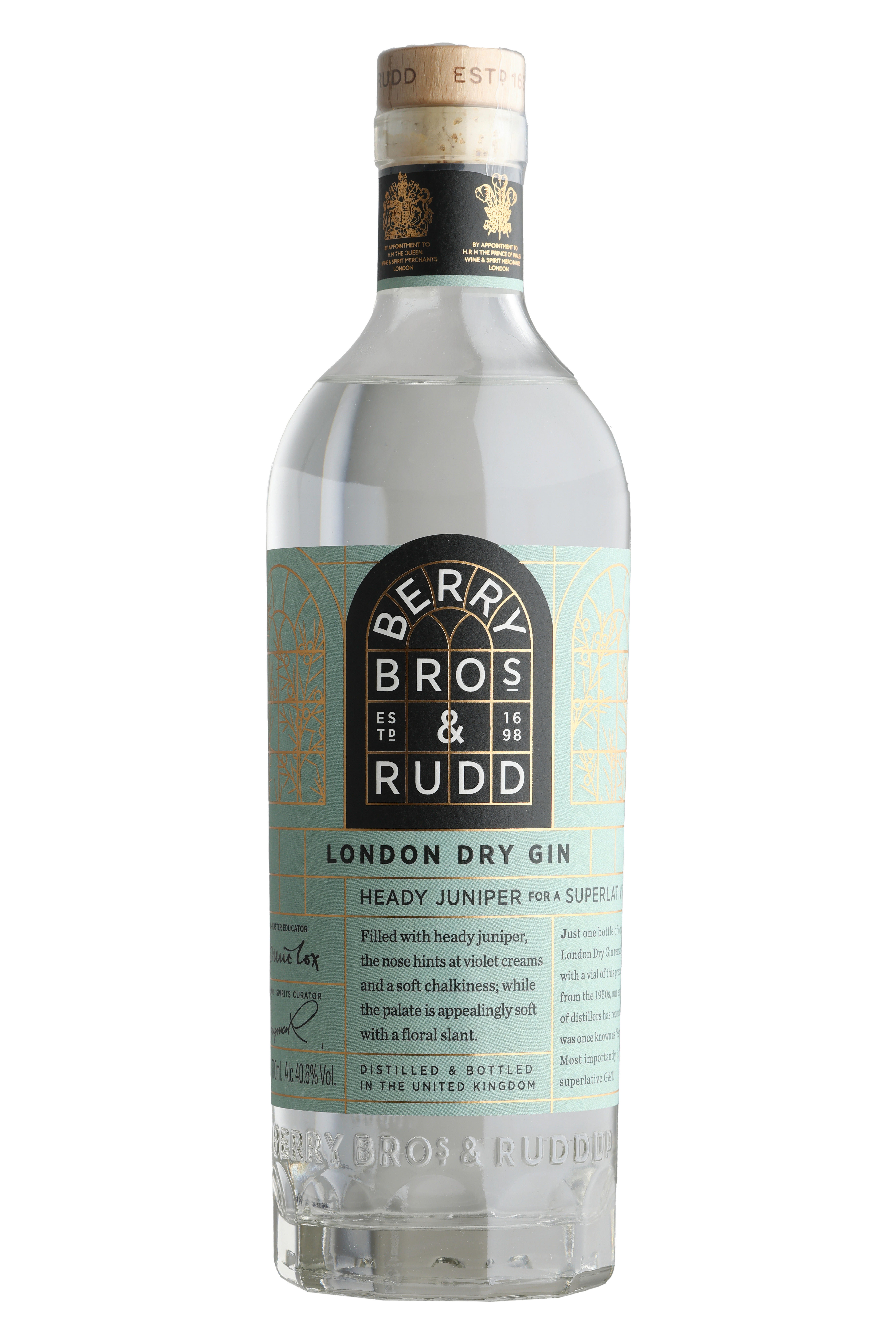 Berry Bros. & Rudd London Dry Gin (40.6%) (New Pack) bottle
