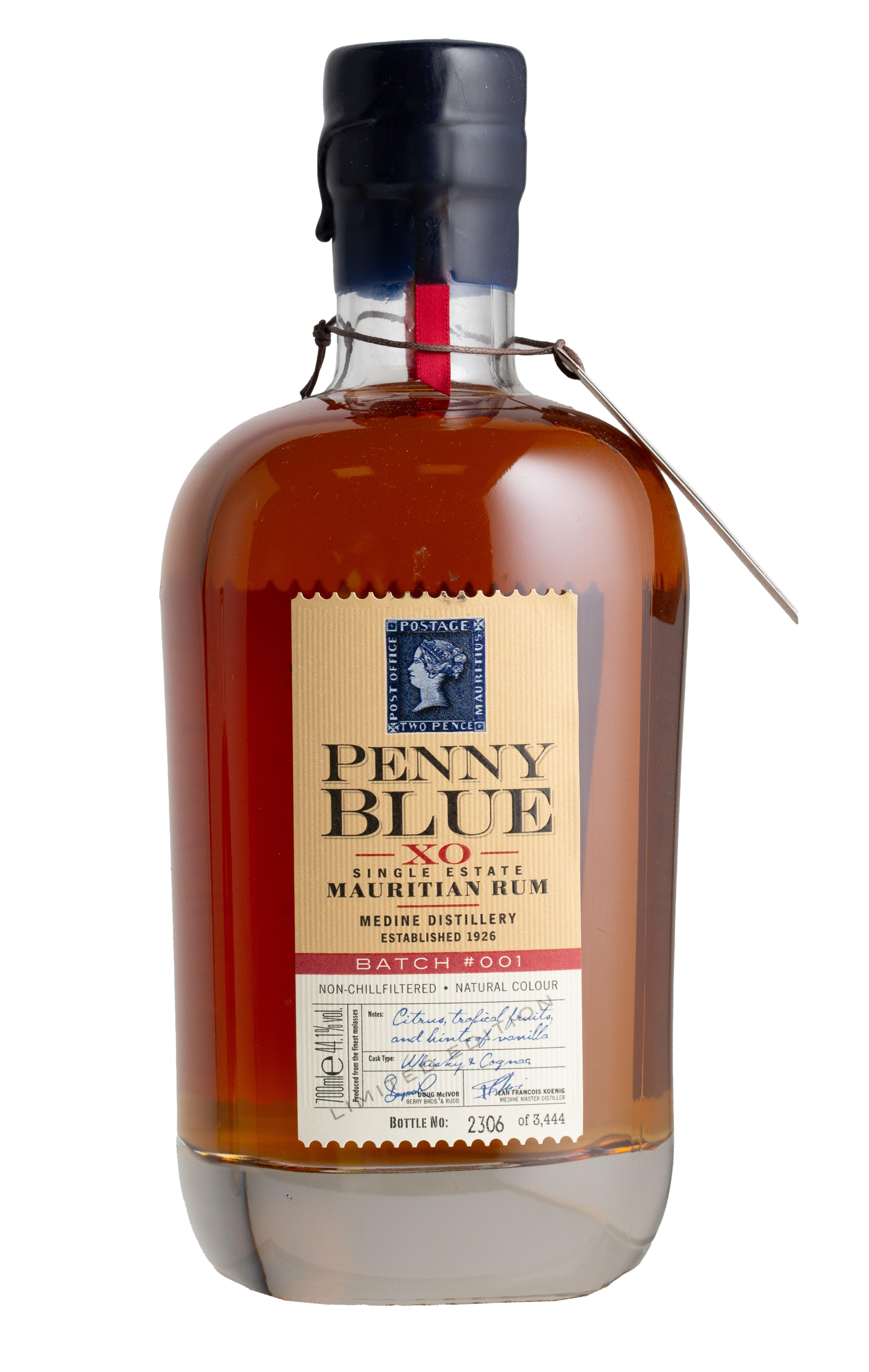 Penny Blue, XO Single Estate, Batch 1, Rum, Mauritius (44.1%) bottle