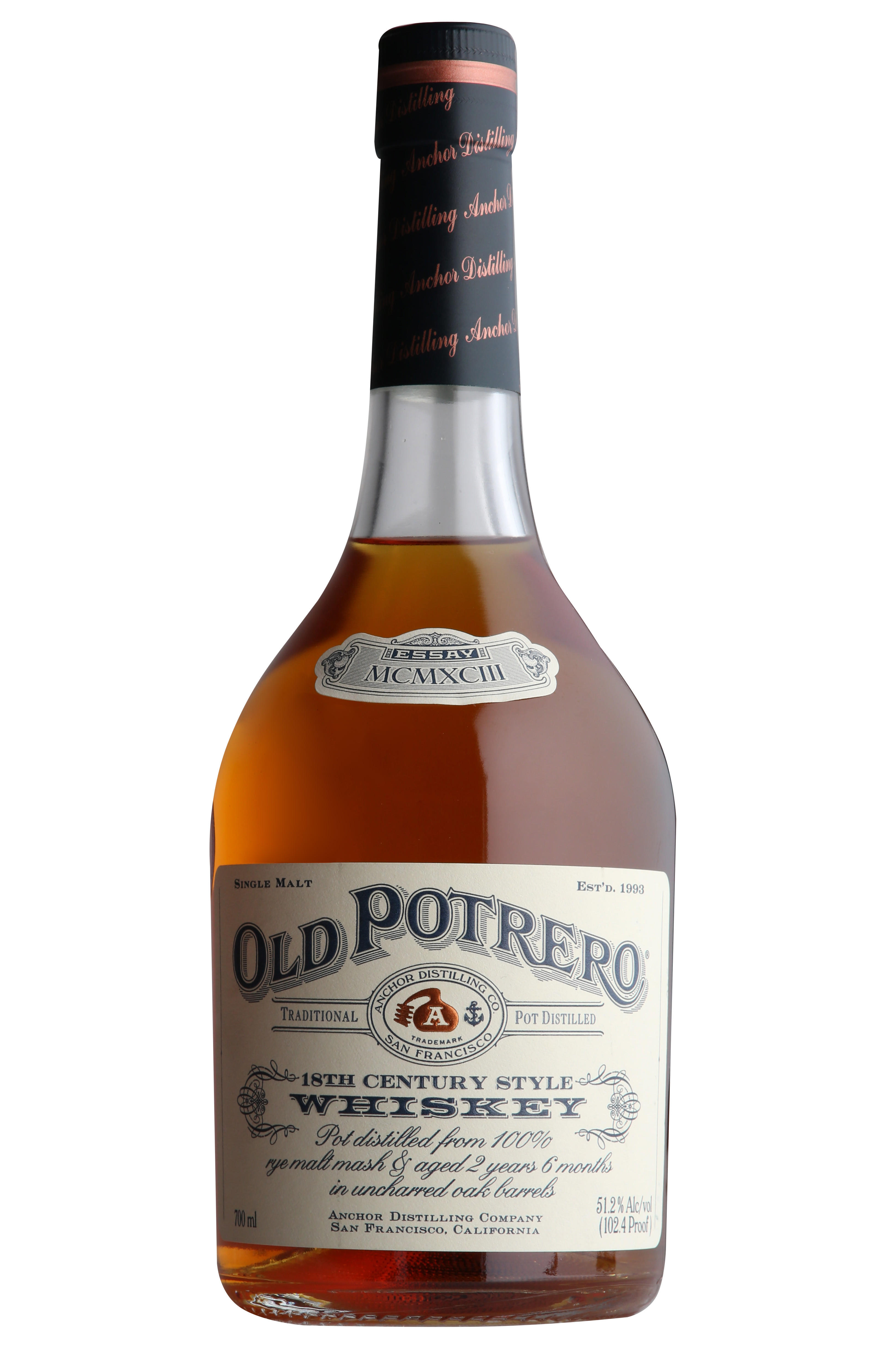 Old Potrero, 18th Century Style, Pot Distilled Single Malt Whiskey, USA (51.2%) bottle