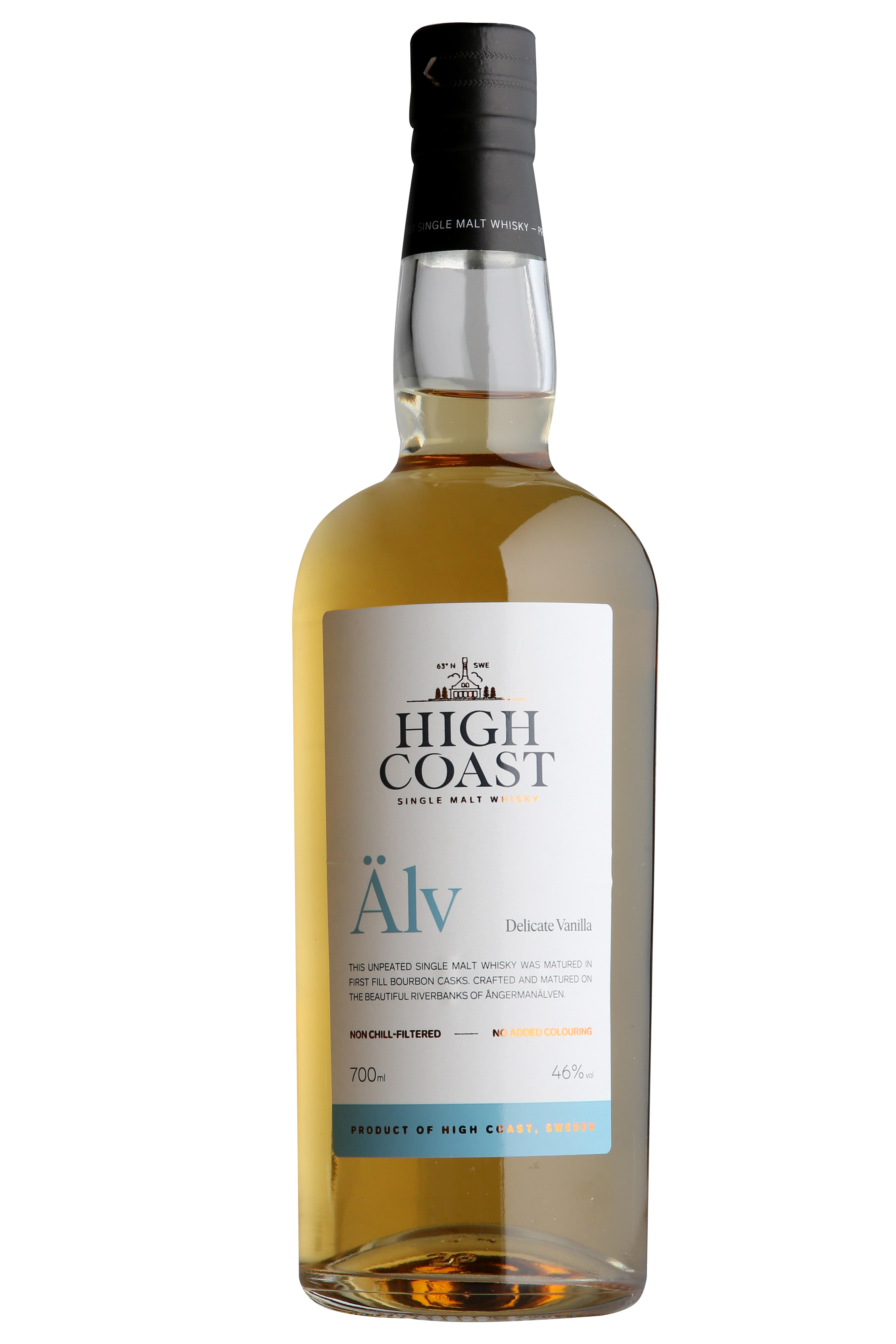 High Coast, Älv, Delicate Vanilla, Single Malt Whisky, Sweden (46%) bottle