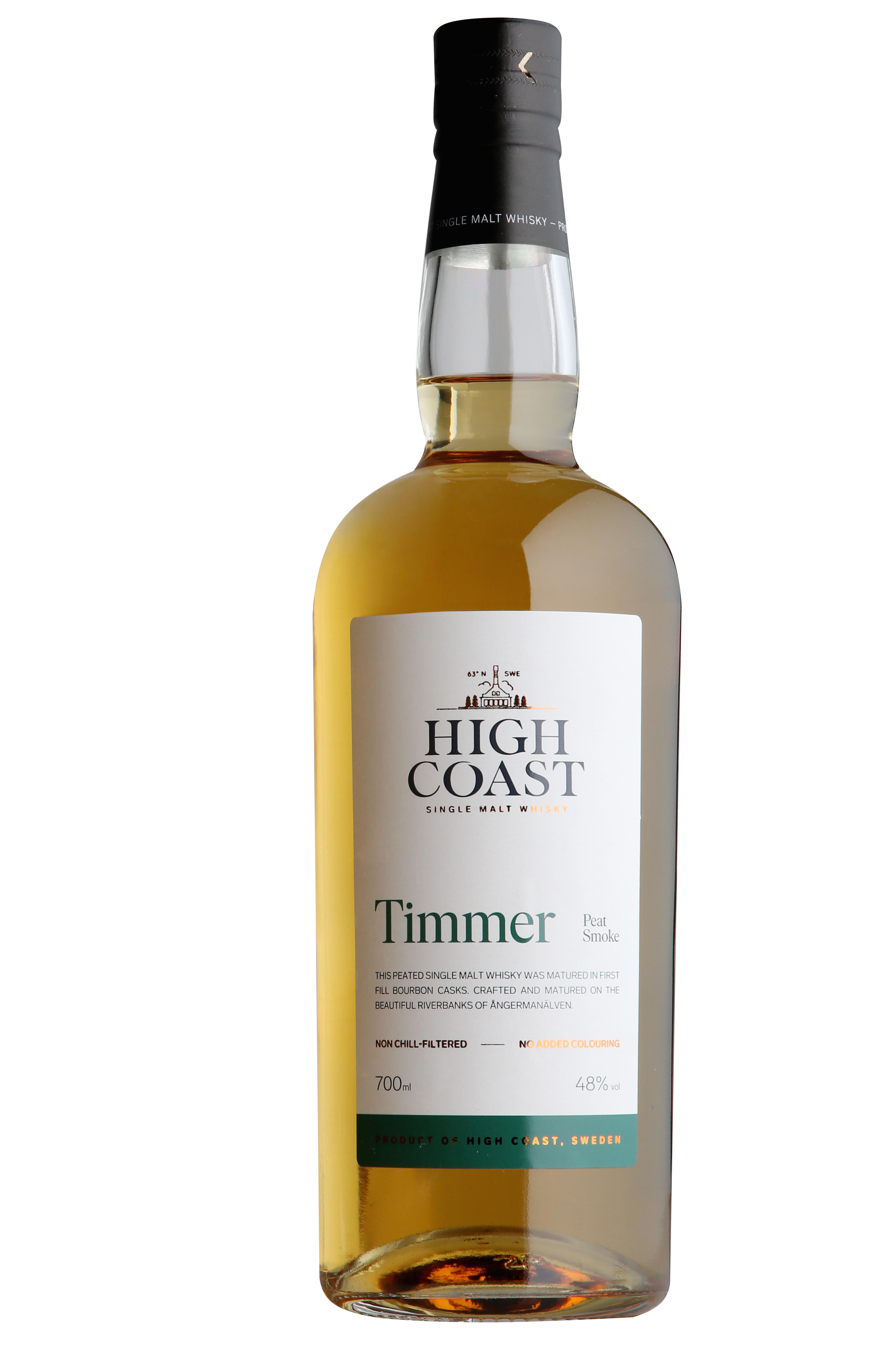 High Coast Distillery, Timmer, Peat Smoke, Single Malt Whisky, Sweden (48%) bottle