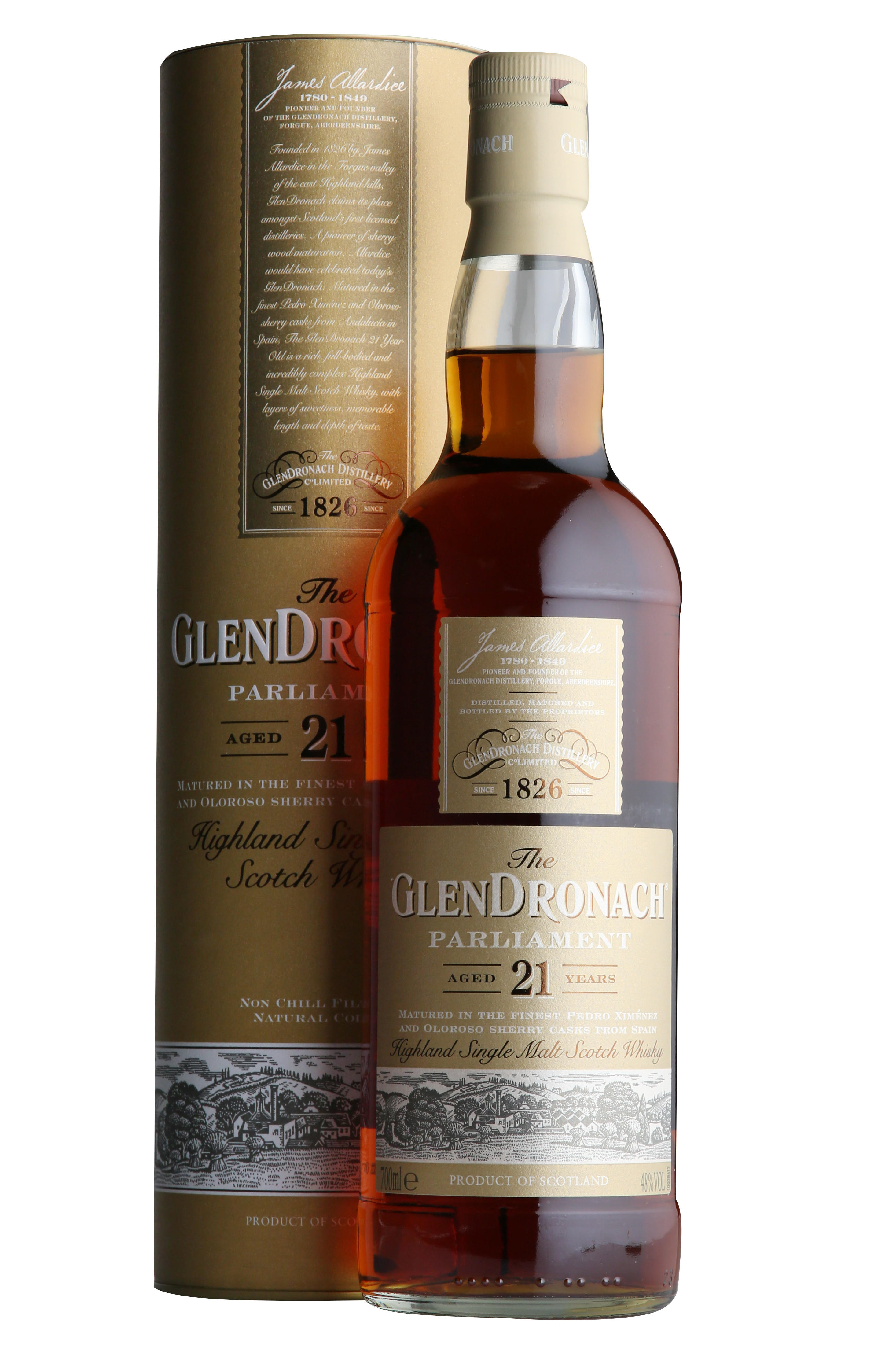 The Glendronach, Parliament, 21-Year-Old, Highland, Single Malt Scotch Whisky (48%) bottle