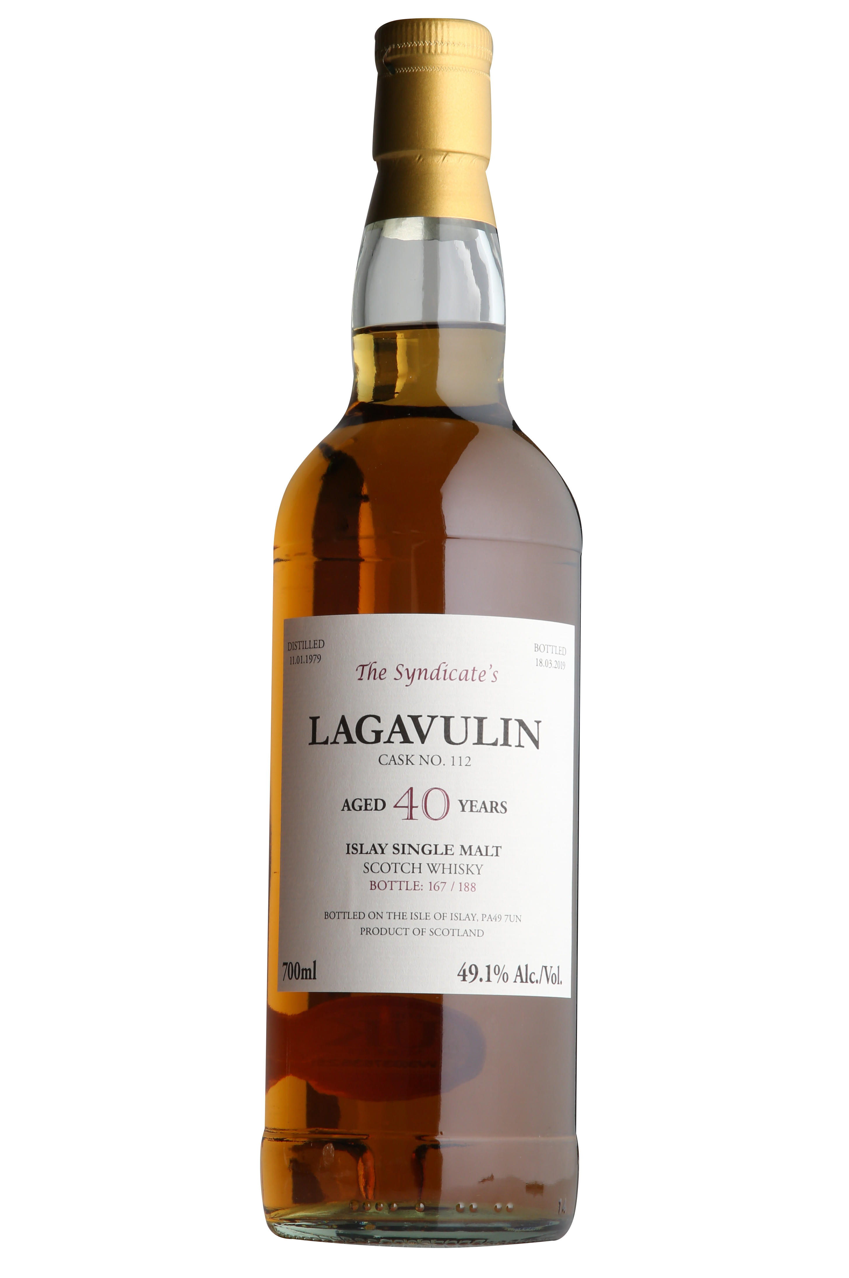 Lagavulin, The Syndicate, 40-Year-Old, Bottled 2019, Islay, Single Malt Scotch Whisky (49.1%) bottle