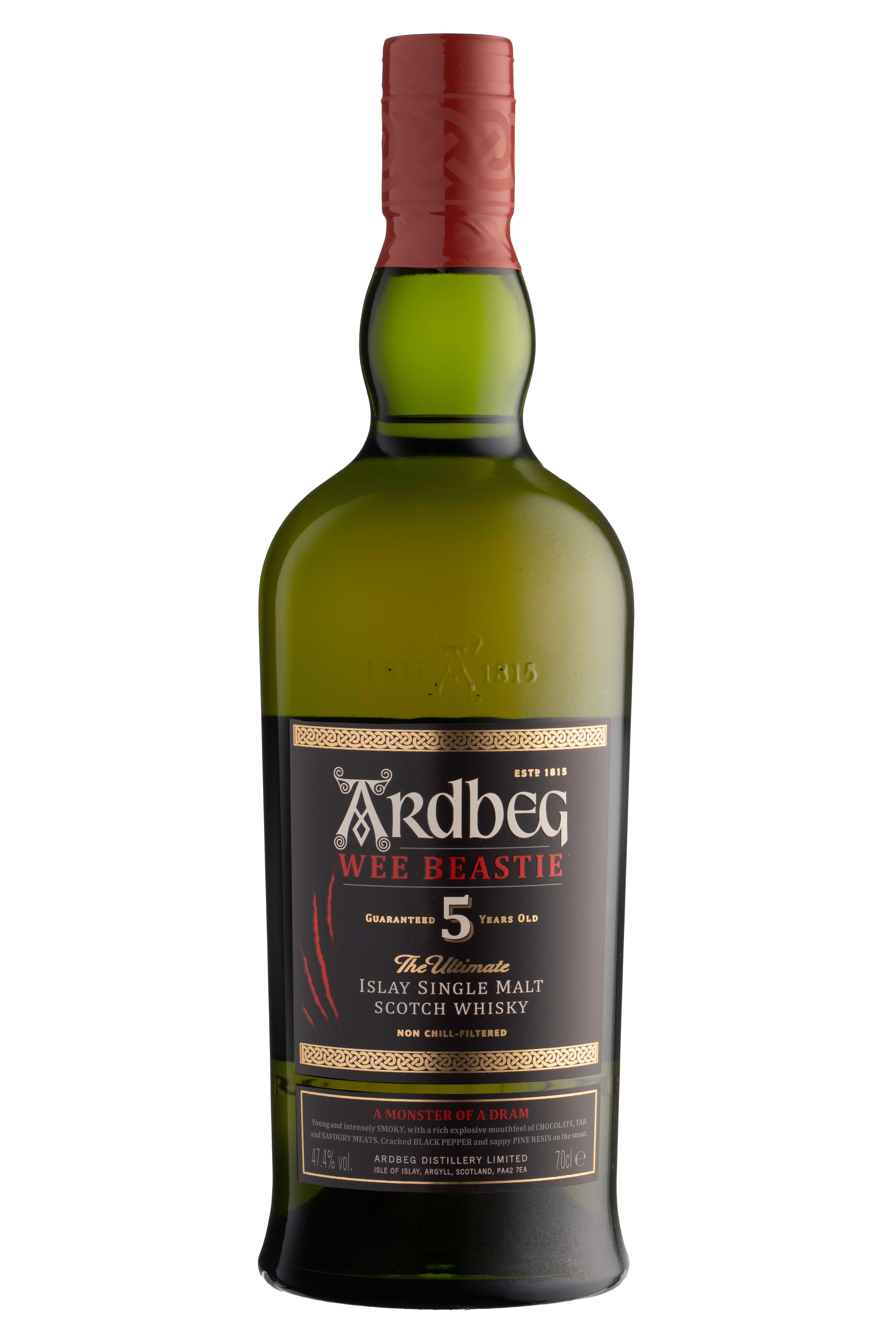 Ardbeg, Wee Beastie, 5-Year-Old, Islay, Single Malt Scotch Whisky (47.4%) bottle