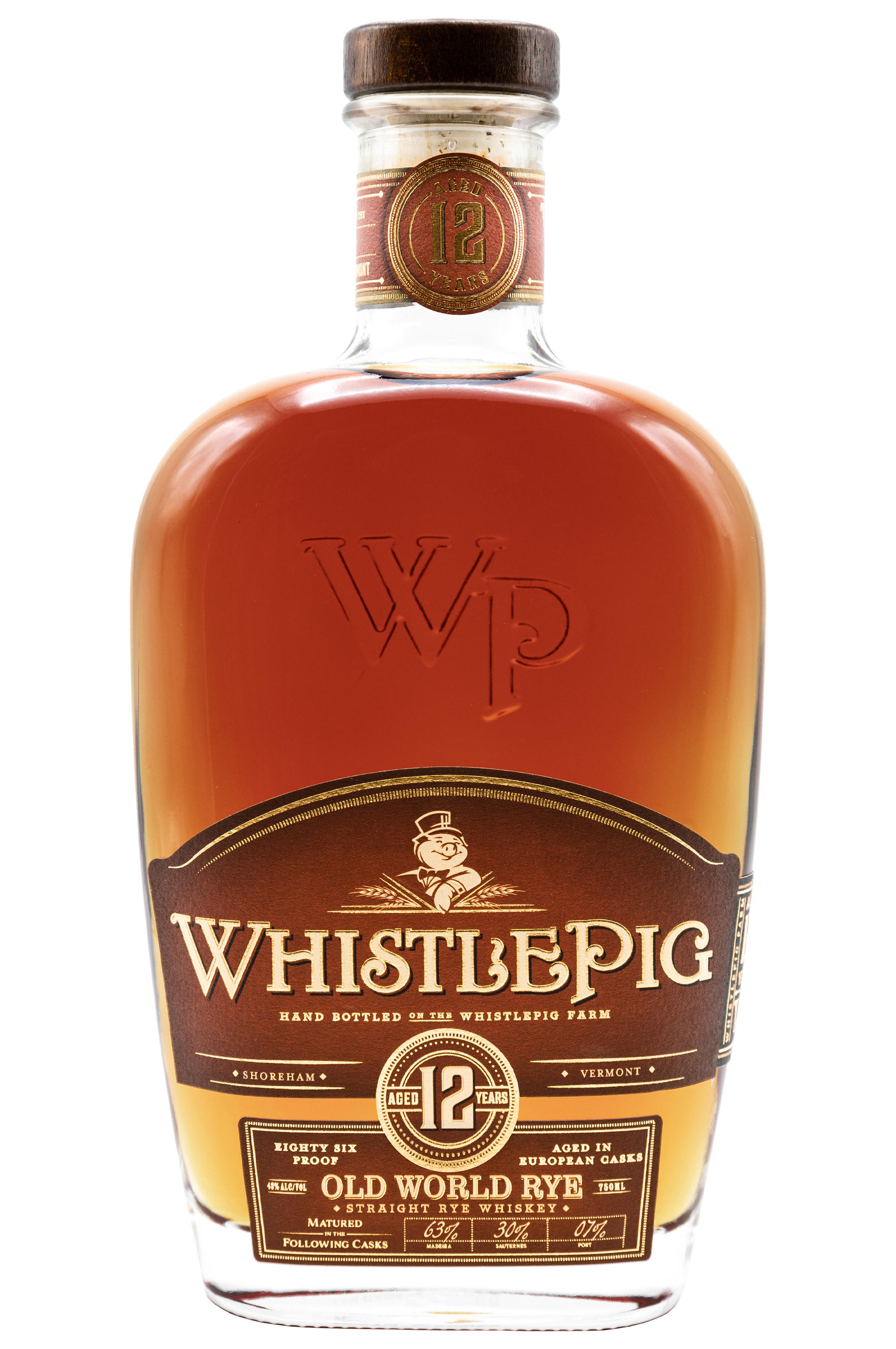 WhistlePig, 12-Year-Old, Old World Rye Whiskey, USA (43%) bottle