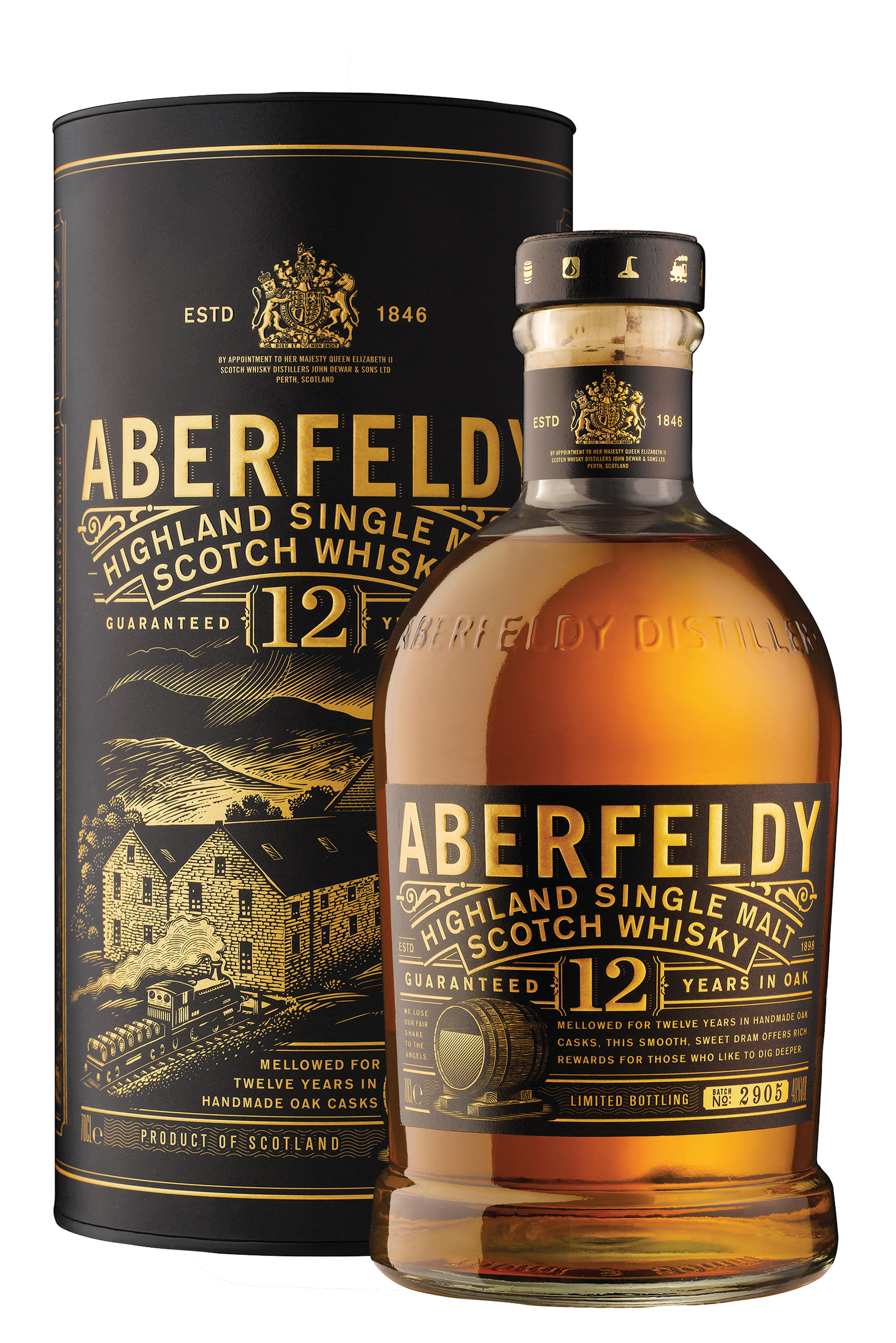 Aberfeldy, 12-Year-Old, Highland, Single Malt Scotch Whisky (40%) bottle
