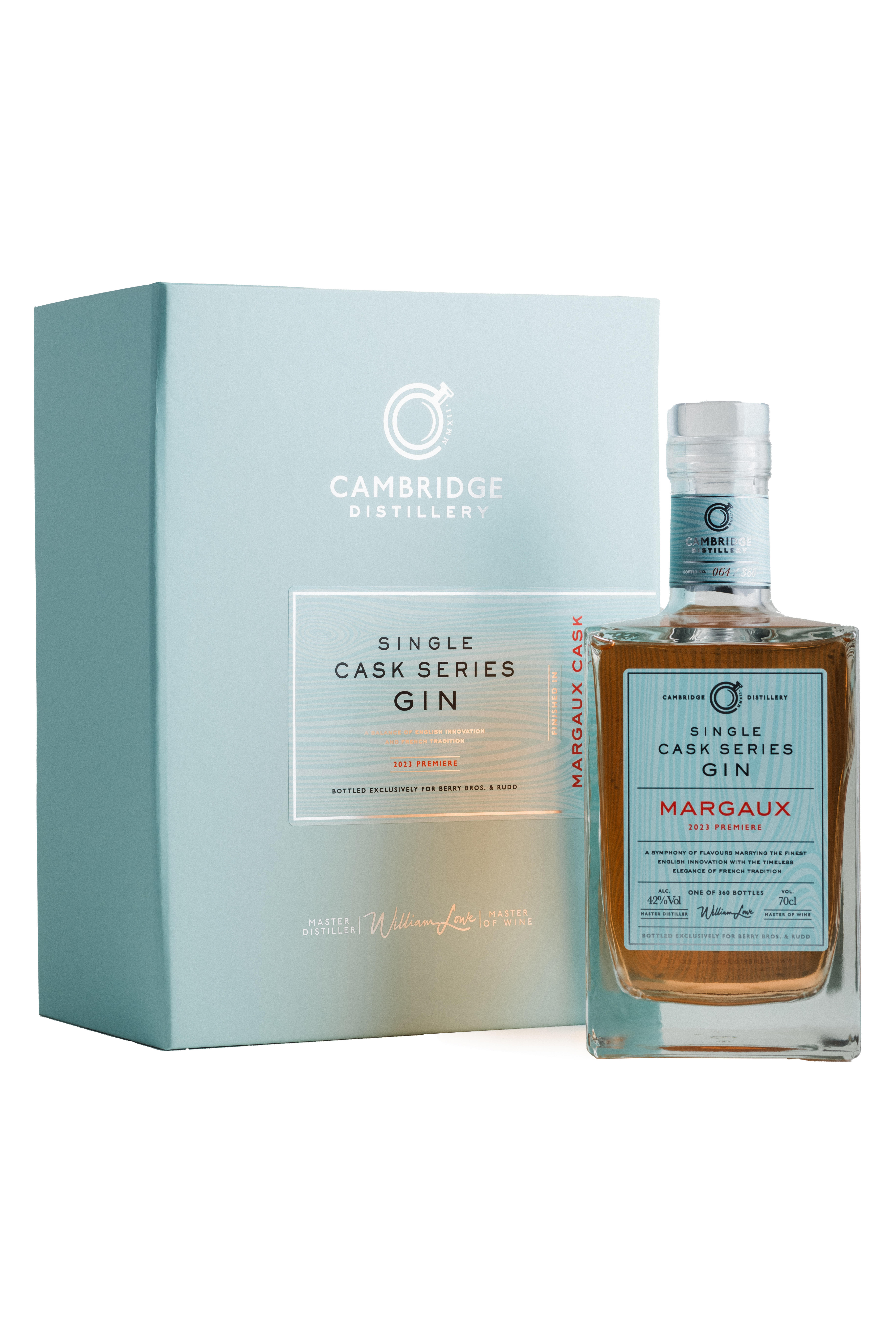 Cambridge Distillery Single Margaux Cask Gin, Berry Bros. & Rudd Exclusive (42%) bottle