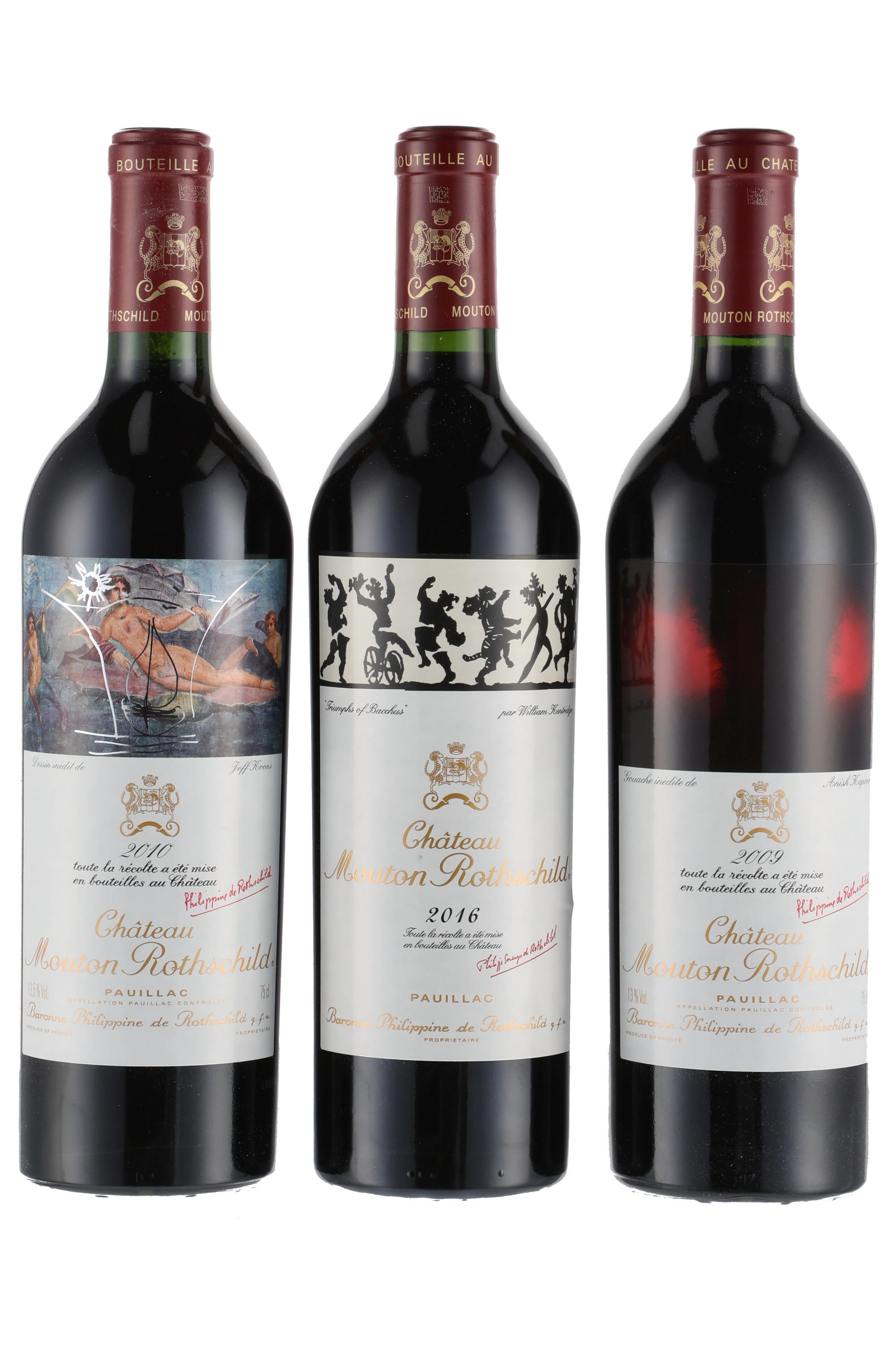 Château Mouton Rothschild, Trilogy (2009/2010/2016), Three-Bottle Assortment Case