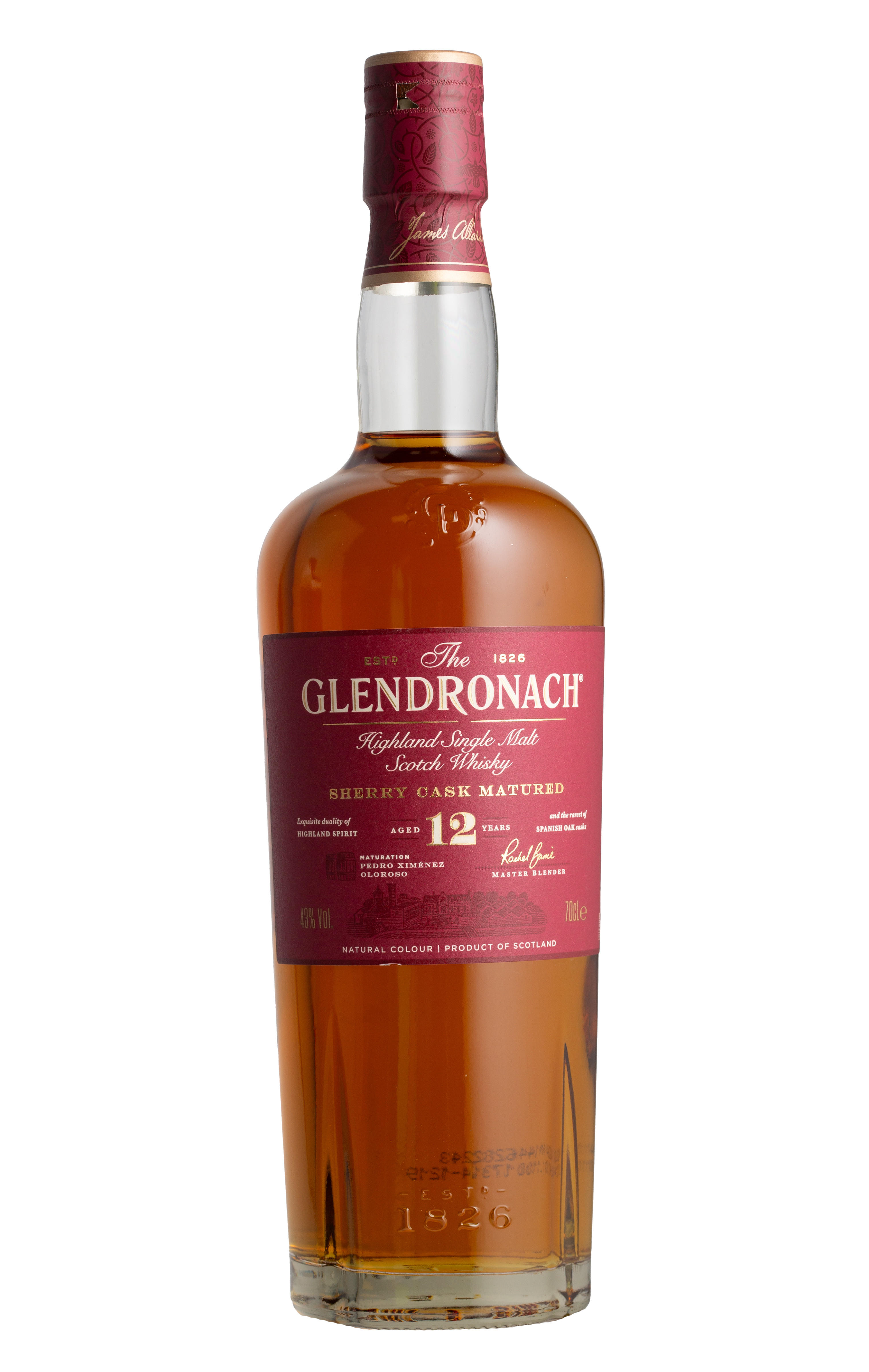 The Glendronach, 12-Year-Old, Highland, Single Malt Scotch Whisky (43%) (New 2024 Packaging) bottle