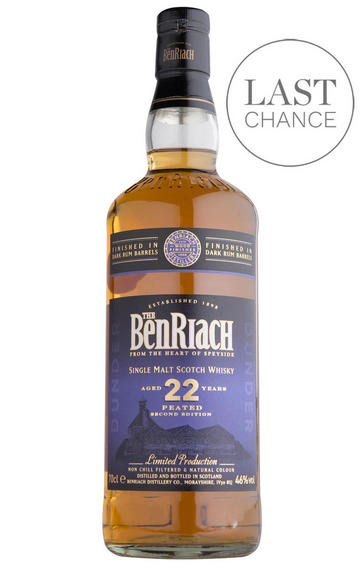BenRiach, Dunder, Peated, Dark Rum Barrels, 22-Year-Old, Speyside, Single Malt Scotch Whisky (46%)