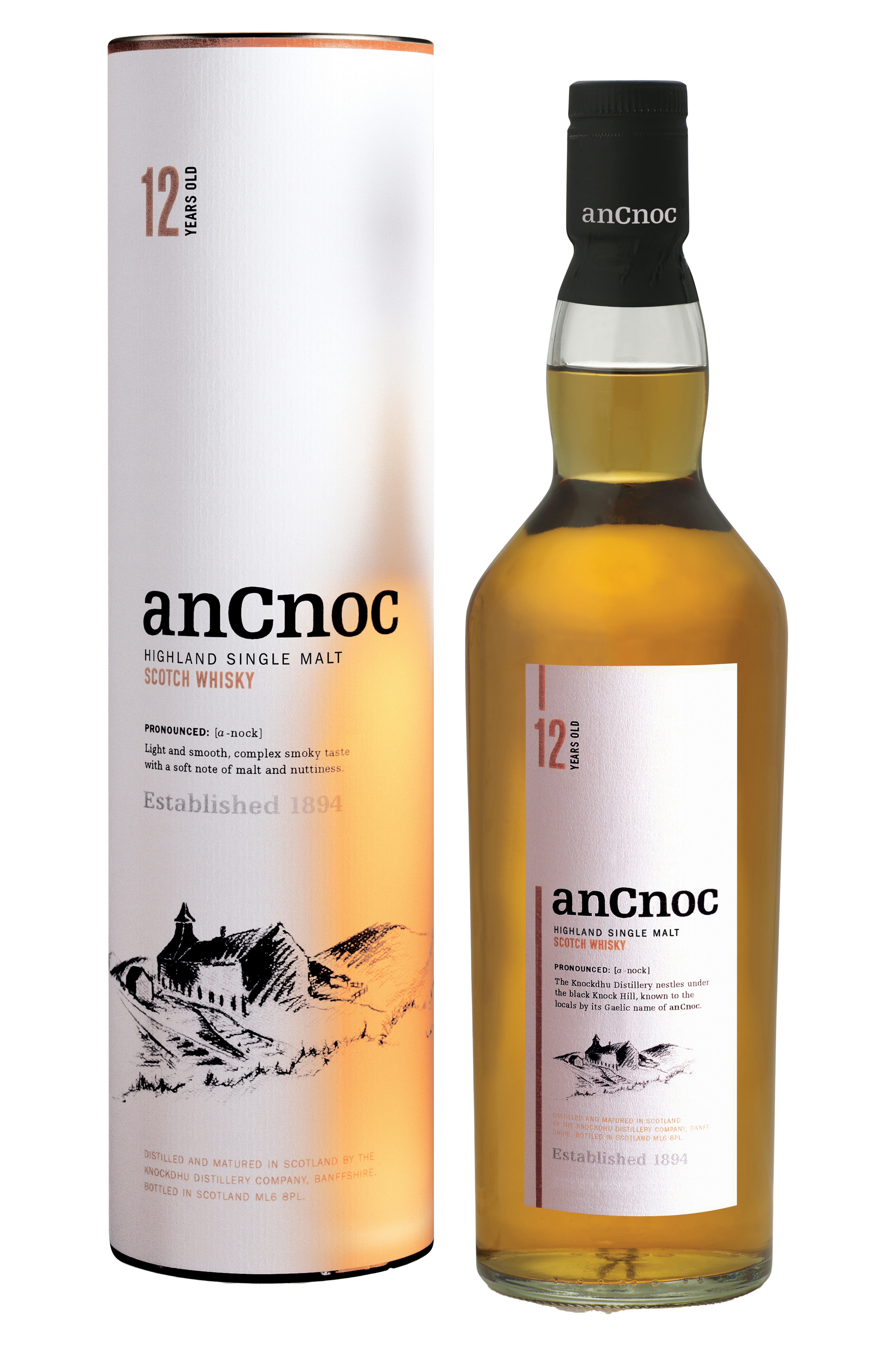 AnCnoc, 12-Year-Old, Highland, Single Malt Scotch Whisky (40%) bottle