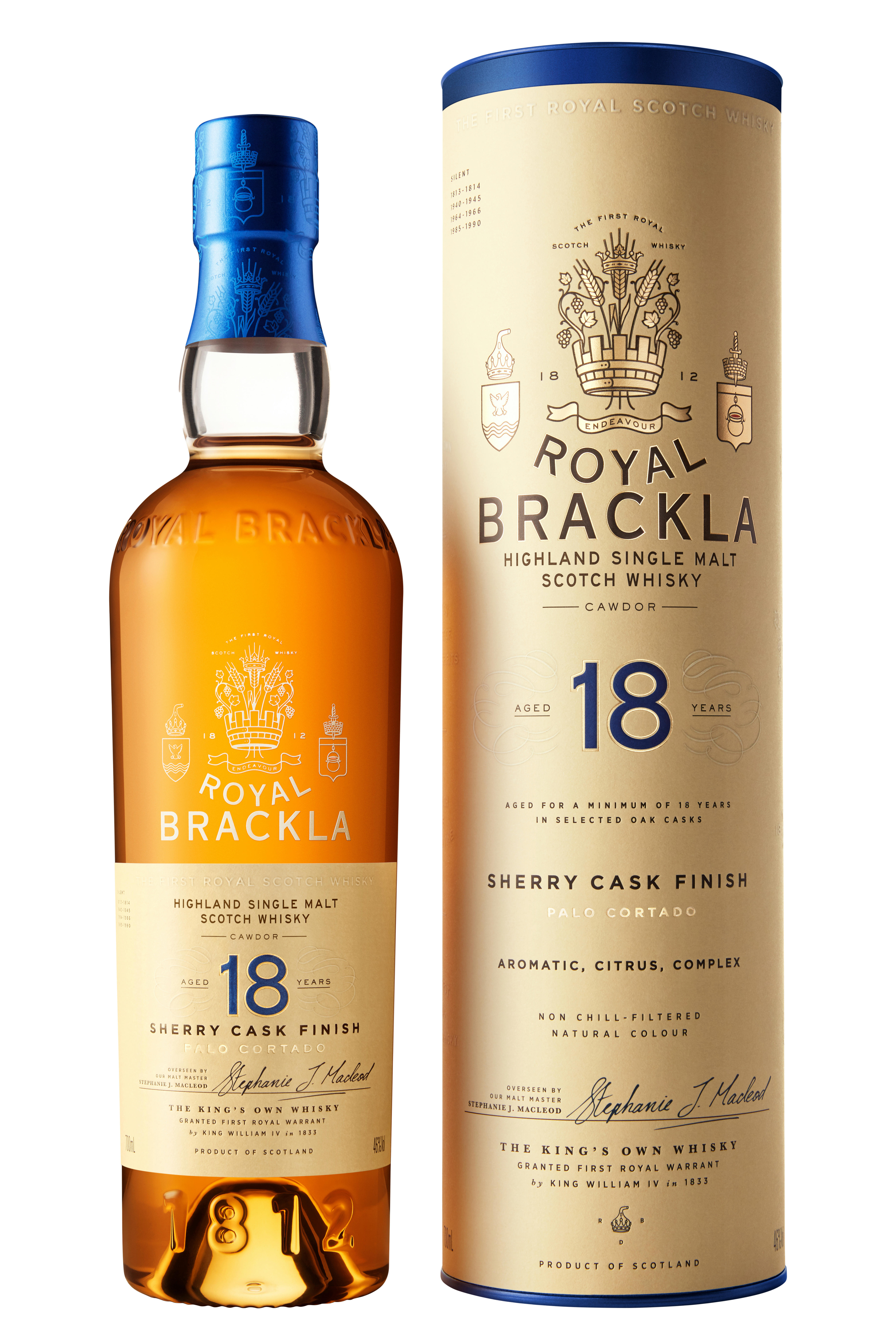 Royal Brackla, Palo Cortado Sherry Cask Finish, 18-Year-Old, Highland, Single Malt Scotch Whisky (46%) bottle