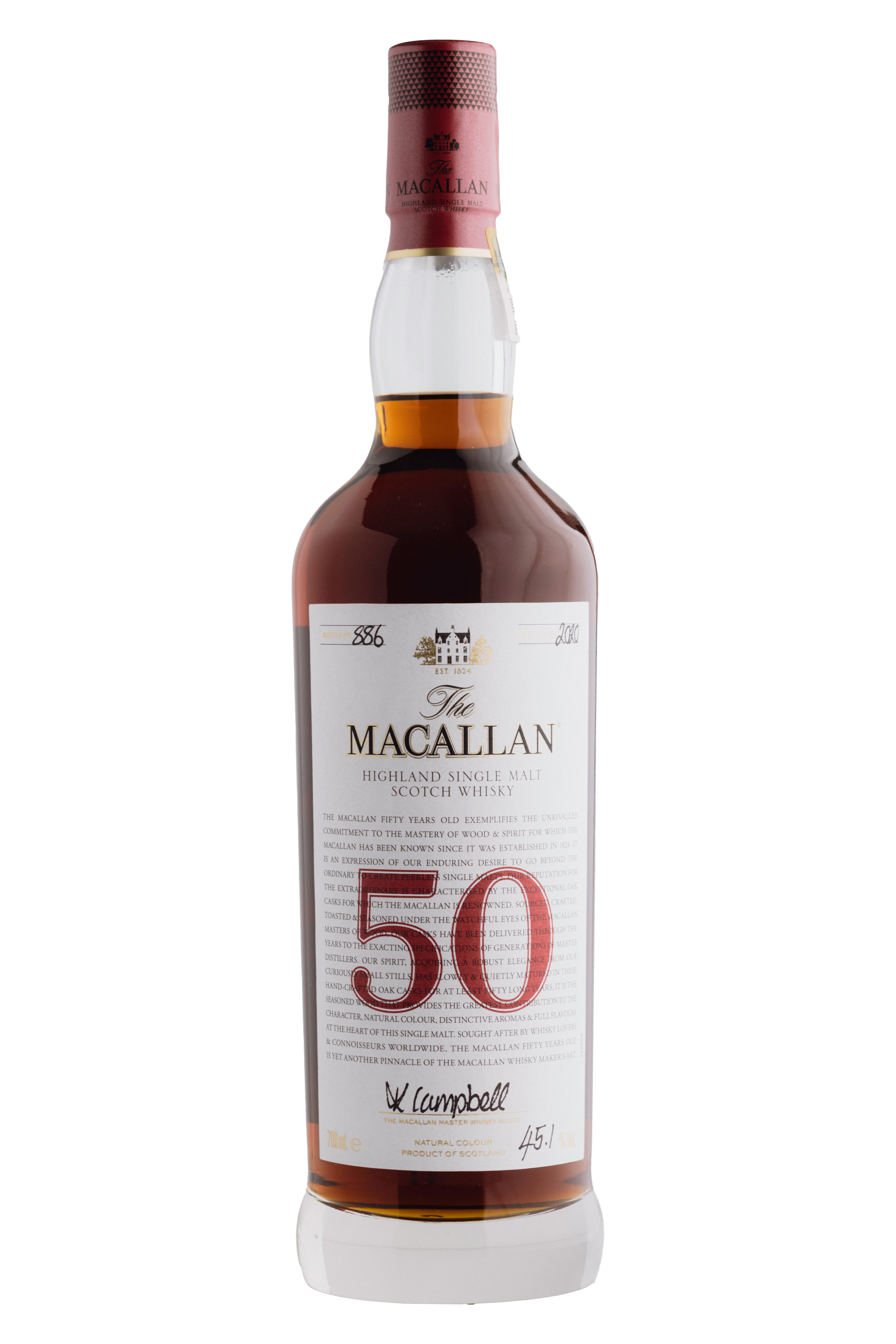 The Macallan, The Red Collection, 50-Year-Old, Bottled 2020, Speyside, Single Malt Scotch Whisky (45.1%) bottle