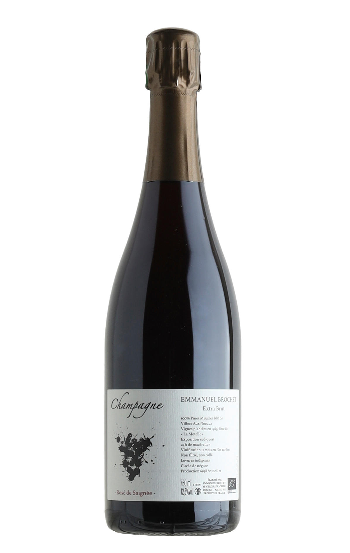 Champagne Emmanuel Brochet, Rosé de Saignee, Extra Brut (Base 2020)