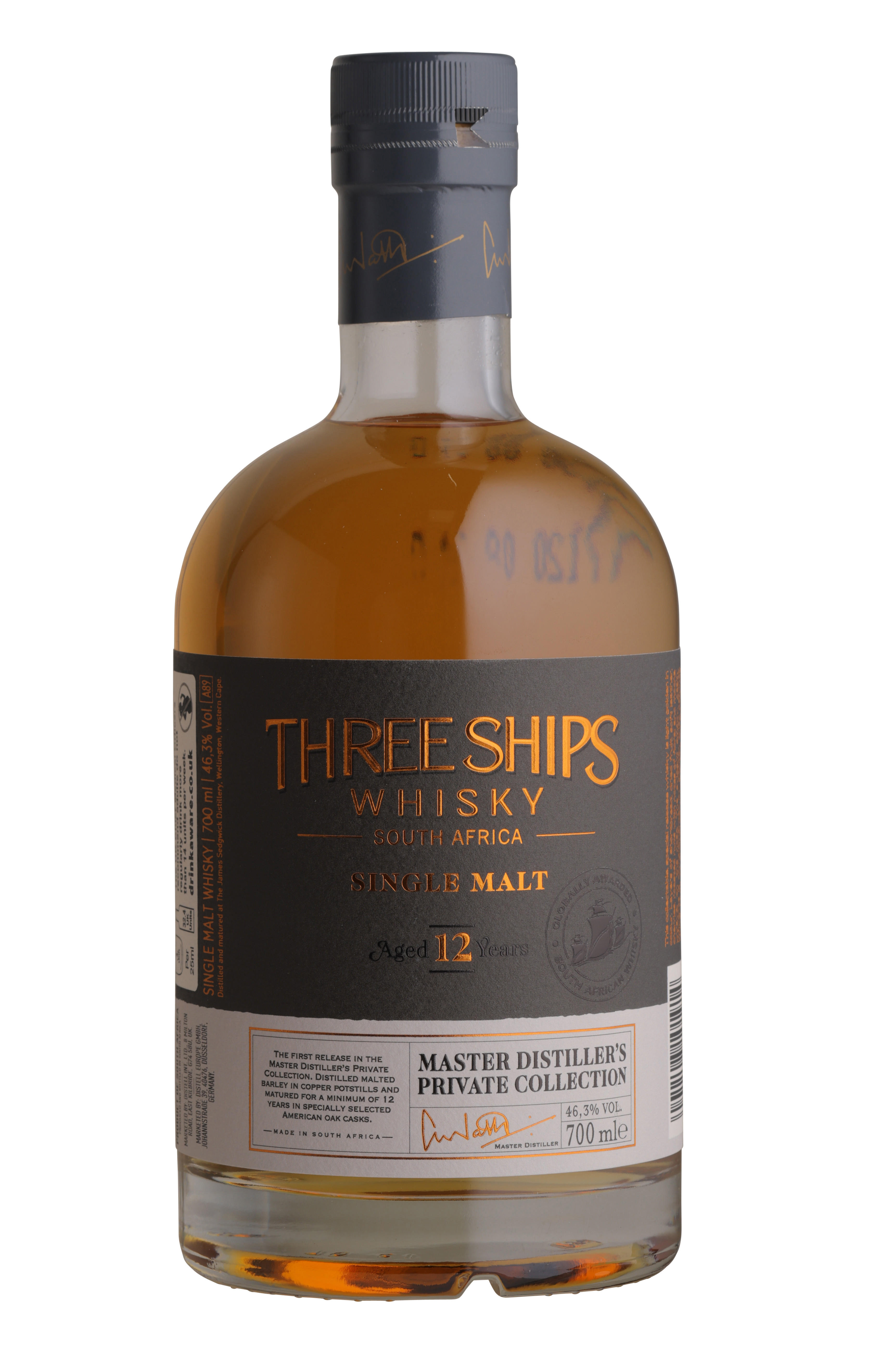 Three Ships, 12-Year-Old, Single Malt Whisky, South Africa (46.3%)