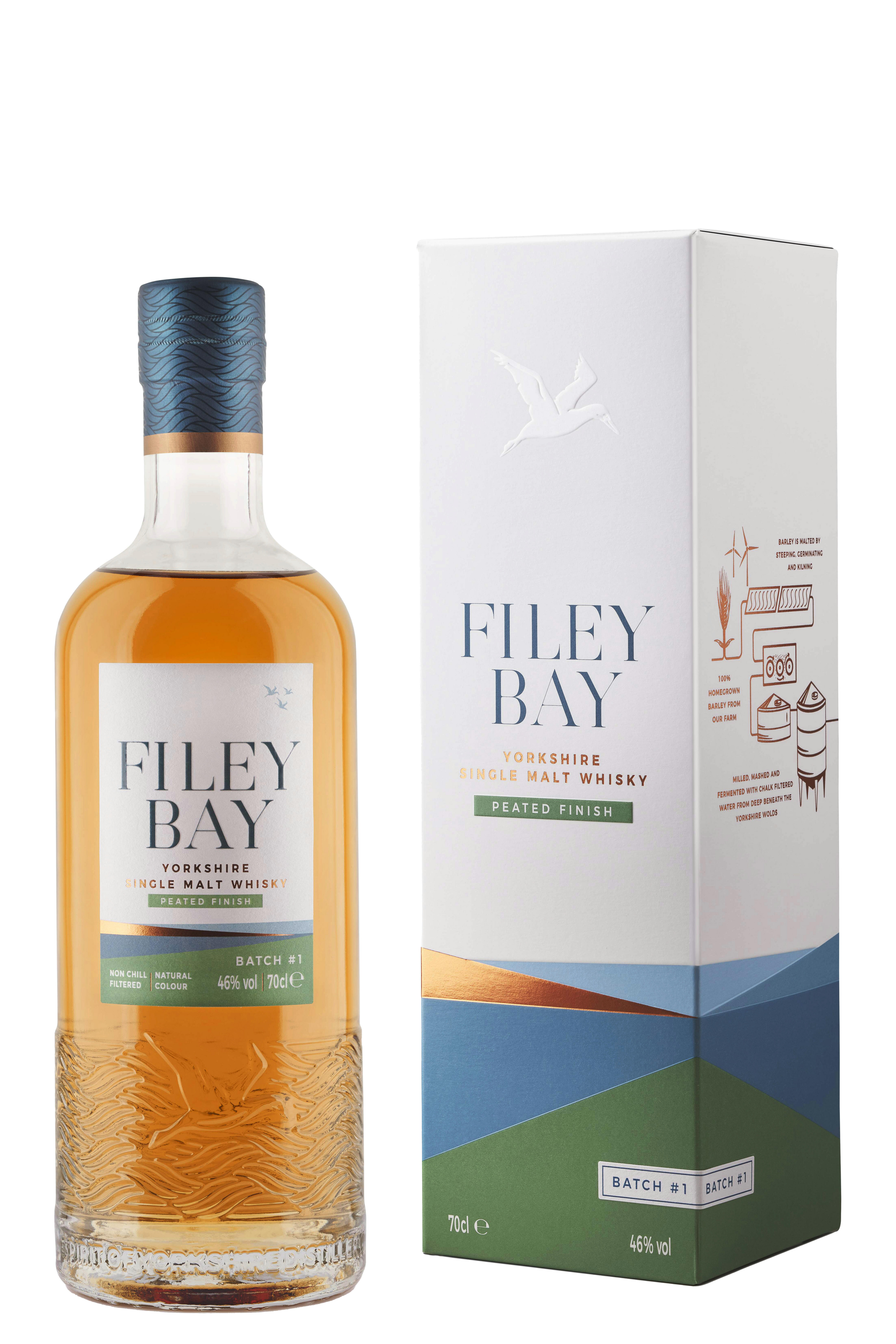 Spirit of Yorkshire Distillery, Filey Bay, Peated Finish, Batch #1, Single Malt Whisky, England (46%) bottle