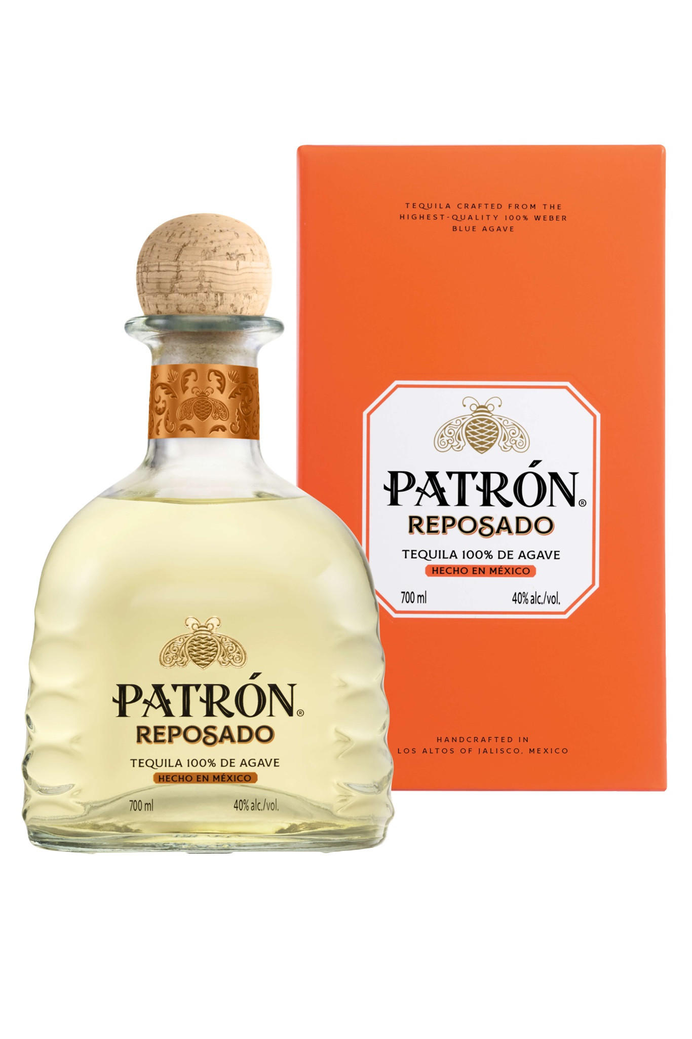 Patrón, Reposado Tequila (40%) bottle