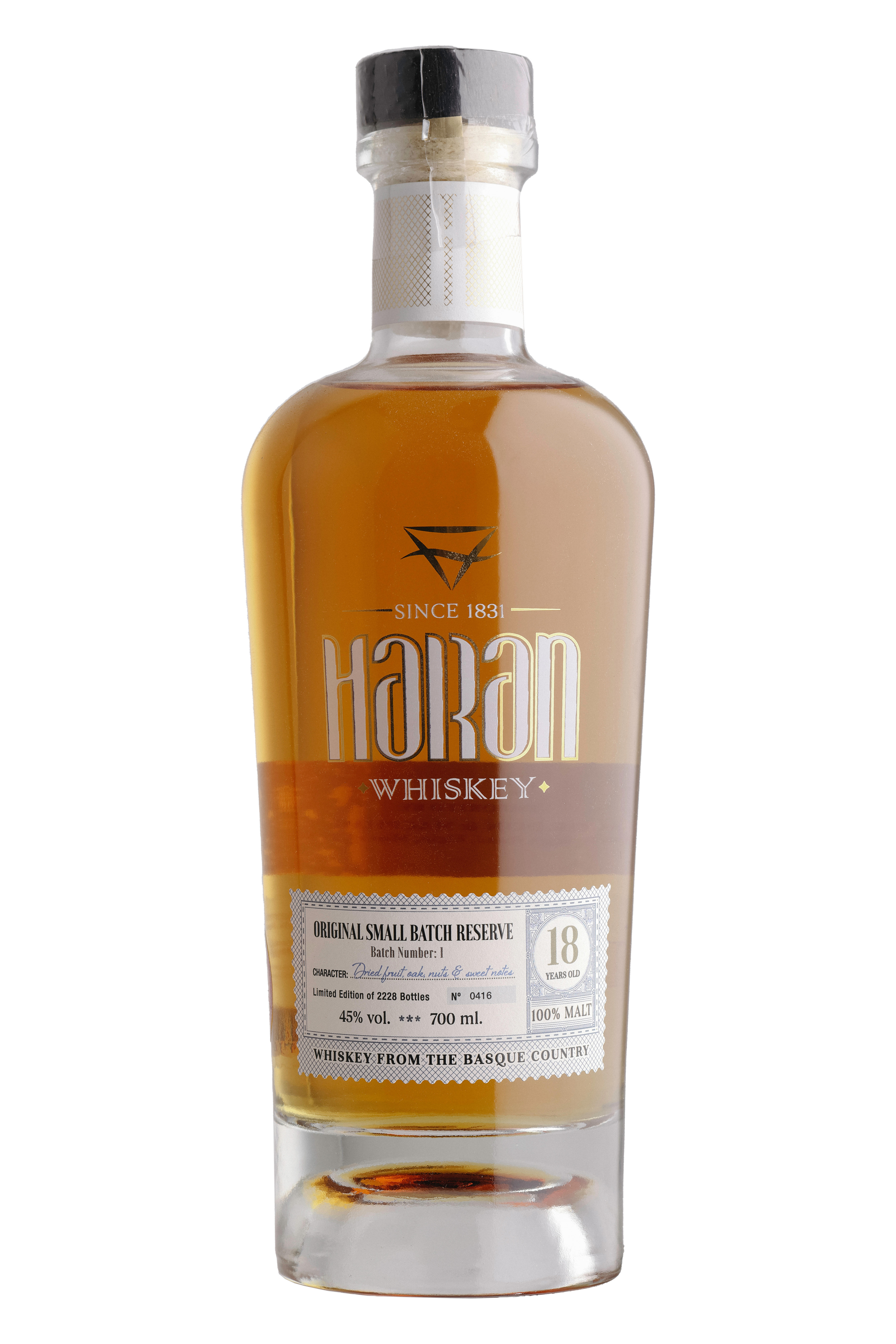 Haran, Old Original Small Batch Reserve, 18-Year-Old, Single Malt Whiskey, Spain (45%) bottle