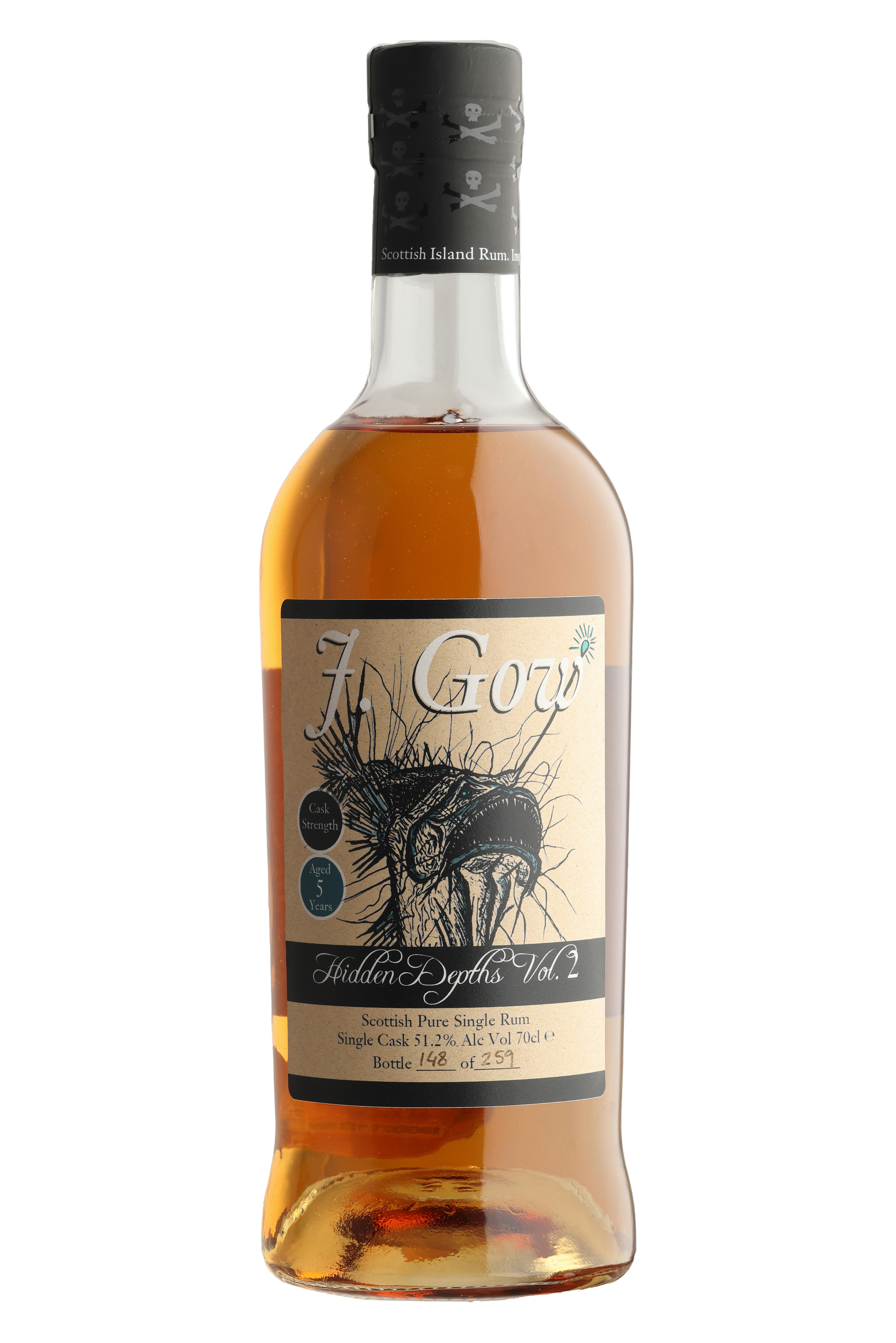 J. Gow, Hidden Depths Vol. 2, 5-Year-Old Rum, Scotland (51.2%) bottle