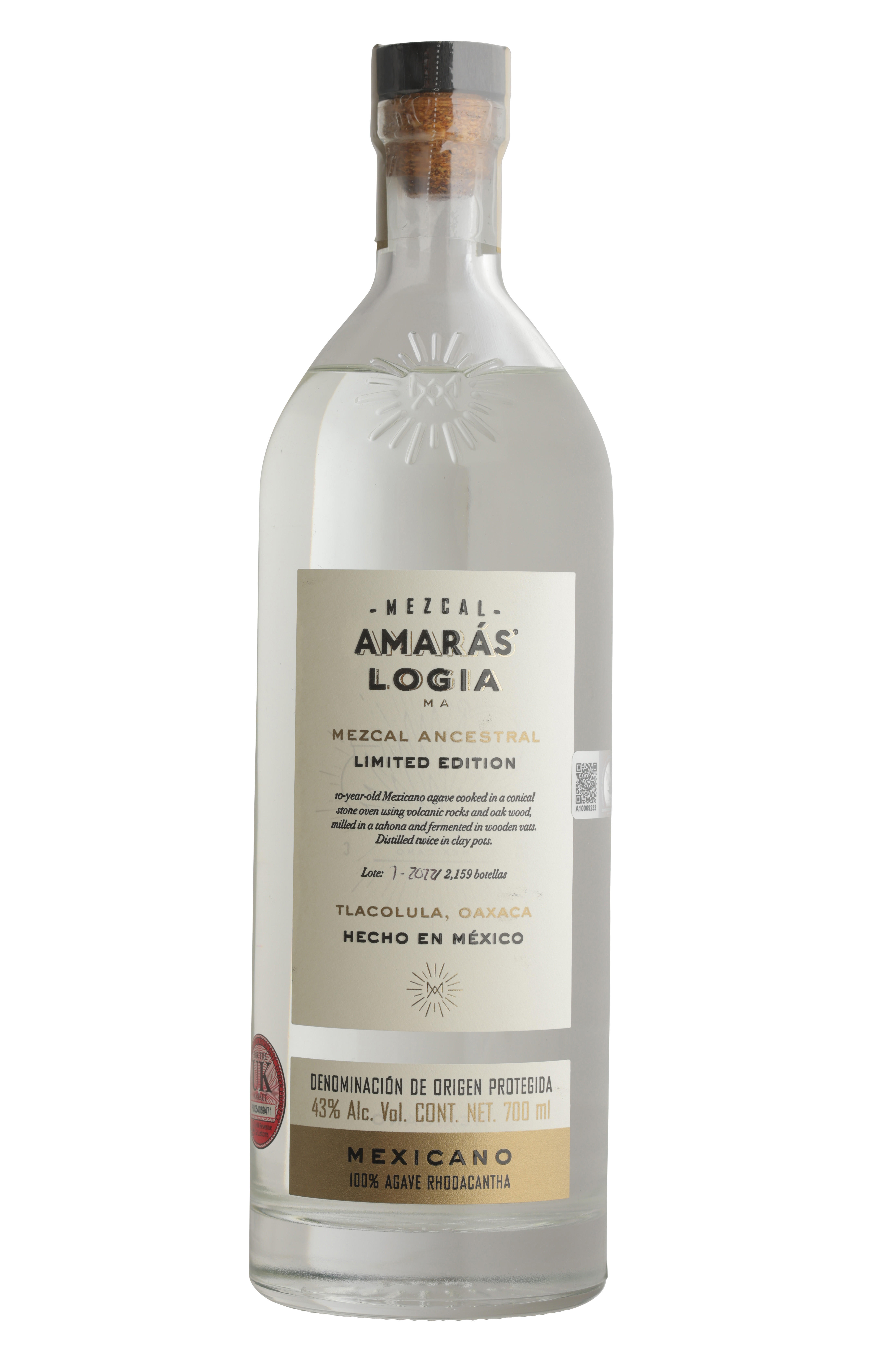 Amarás Logia, Mexicano, Mezcal Ancestral, Oaxaca, Mexico (43%)