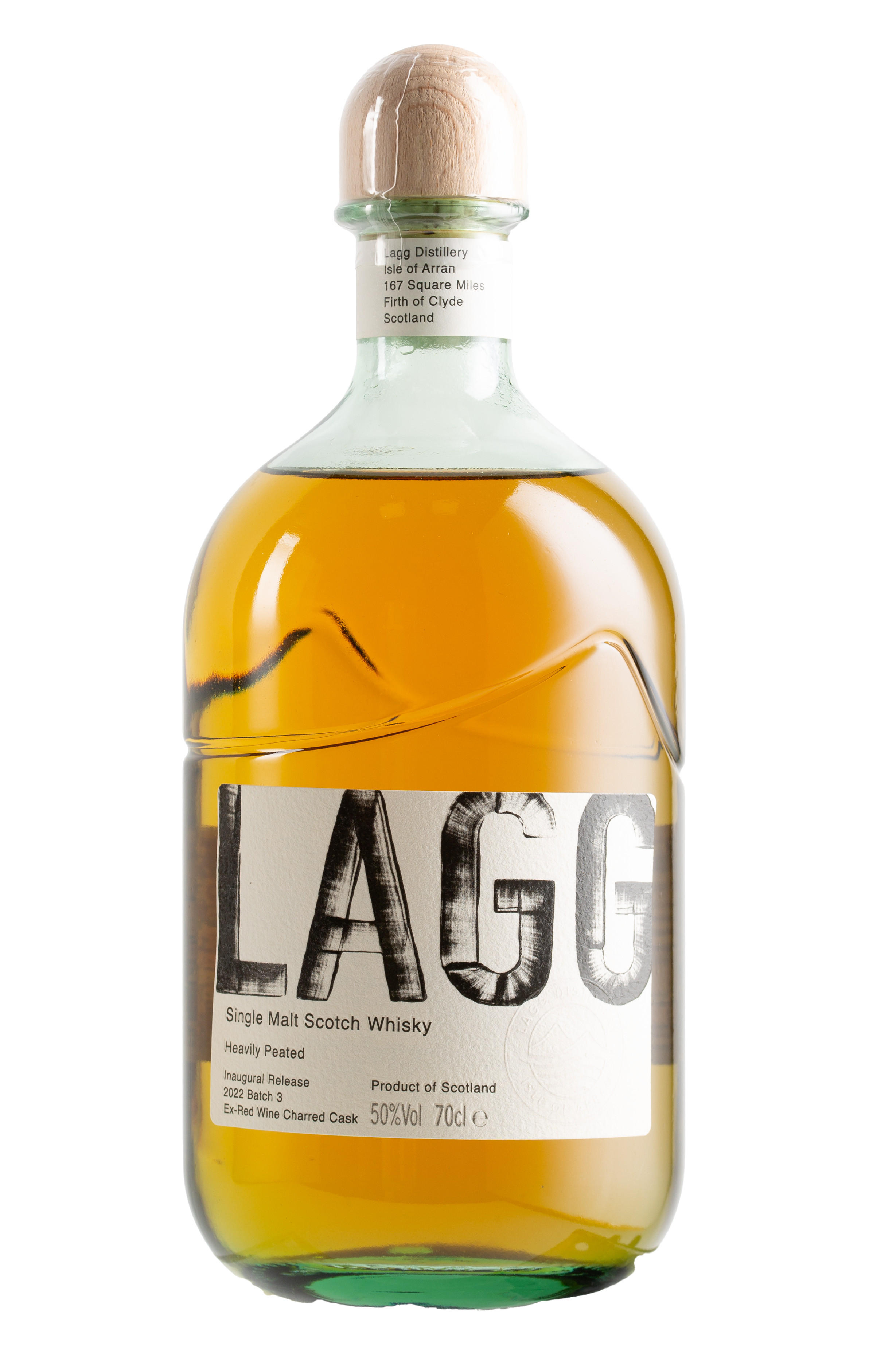 Lagg, Inaugural Release, Batch 3, Ex-Red Wine Charred Cask, Island, Single Malt Scotch Whisky (50%) bottle