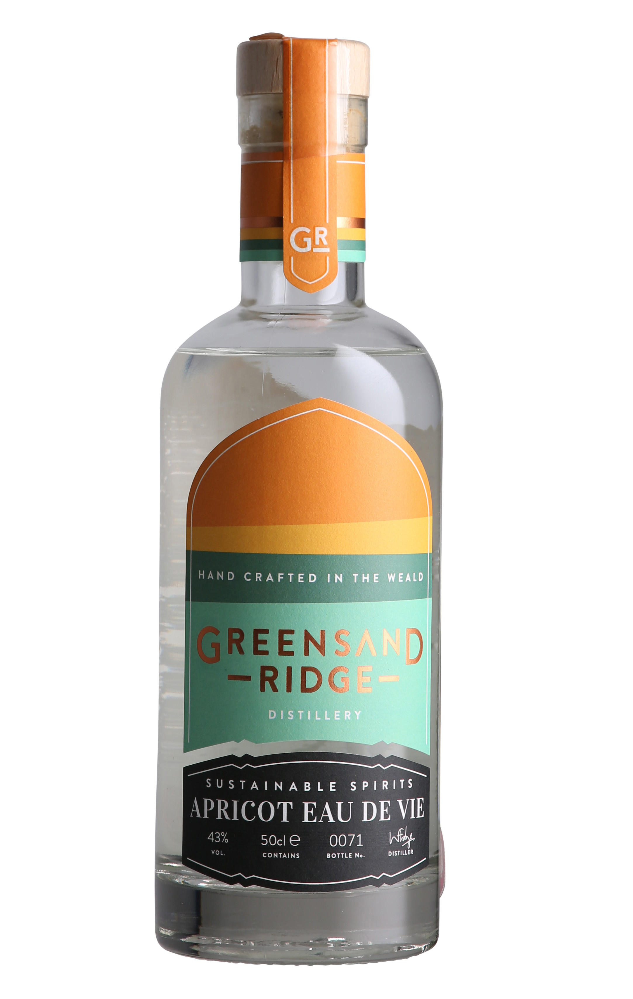 Greensand Ridge, Apricot Eau de Vie, England (43%) bottle