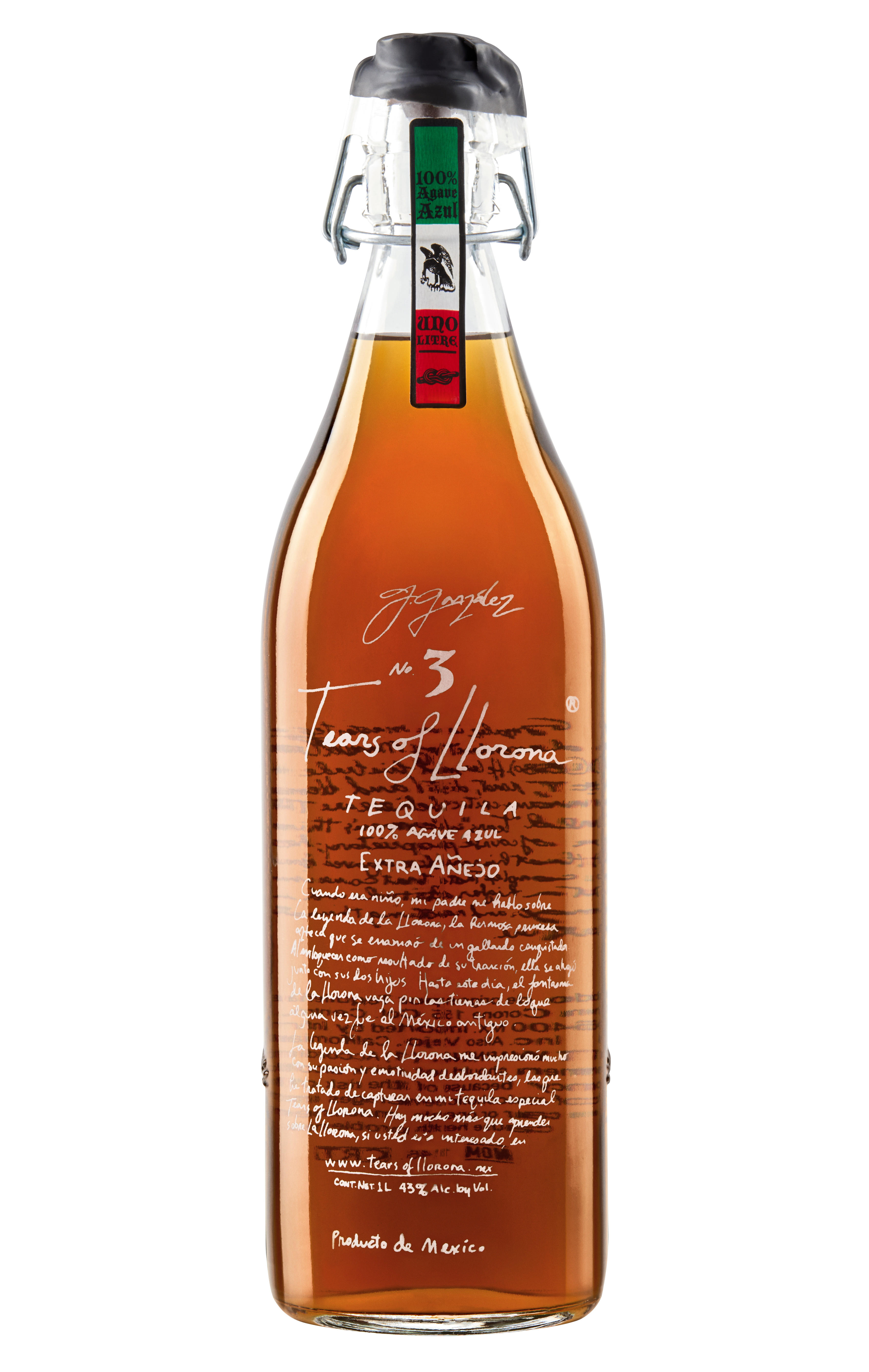 Tears of Llorona, No. 3, Extra Añejo Tequila (43%) bottle