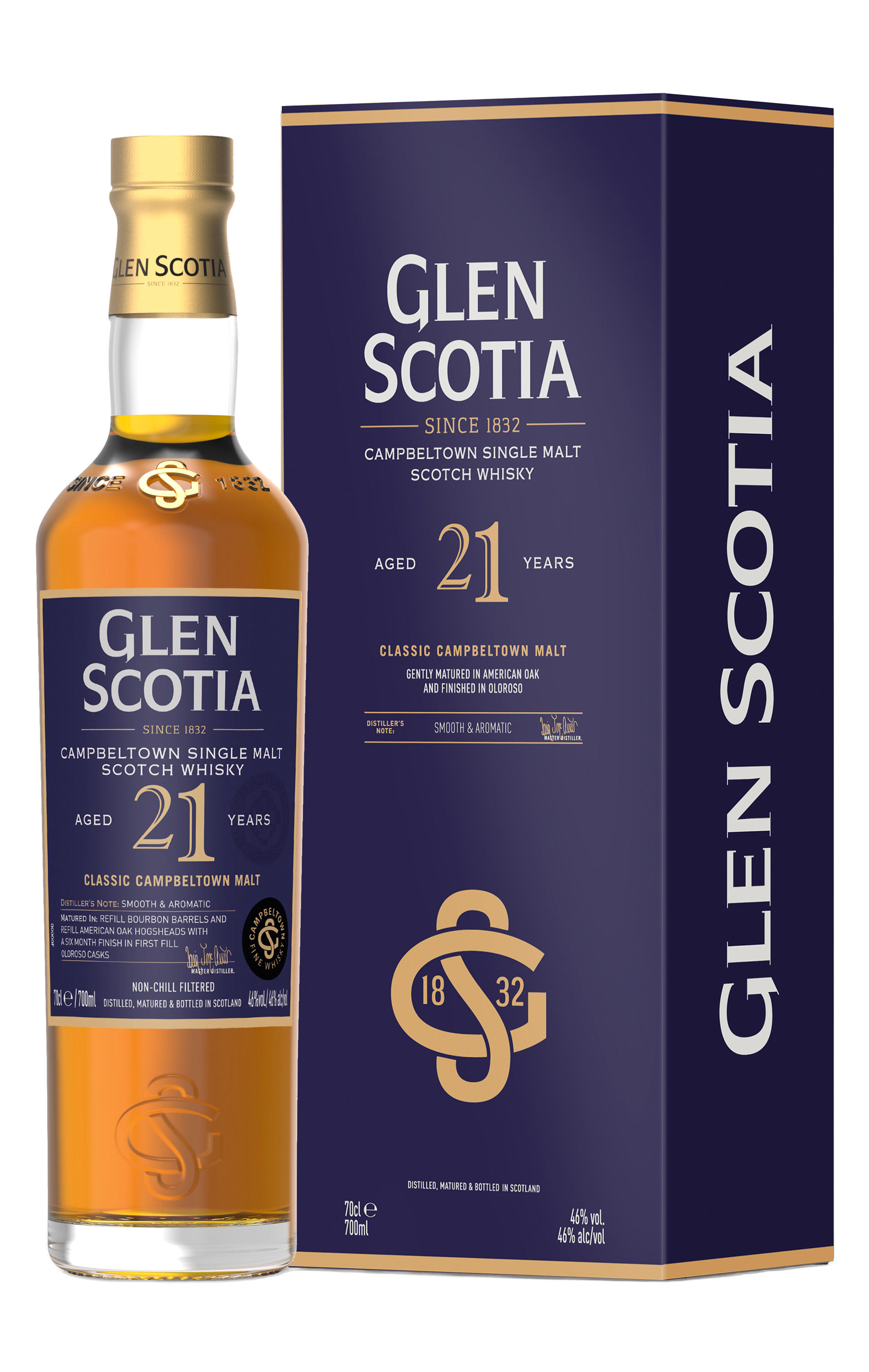 Glen Scotia, 21-Year-Old, Campbeltown, Single Malt Scotch Whisky (46%) bottle