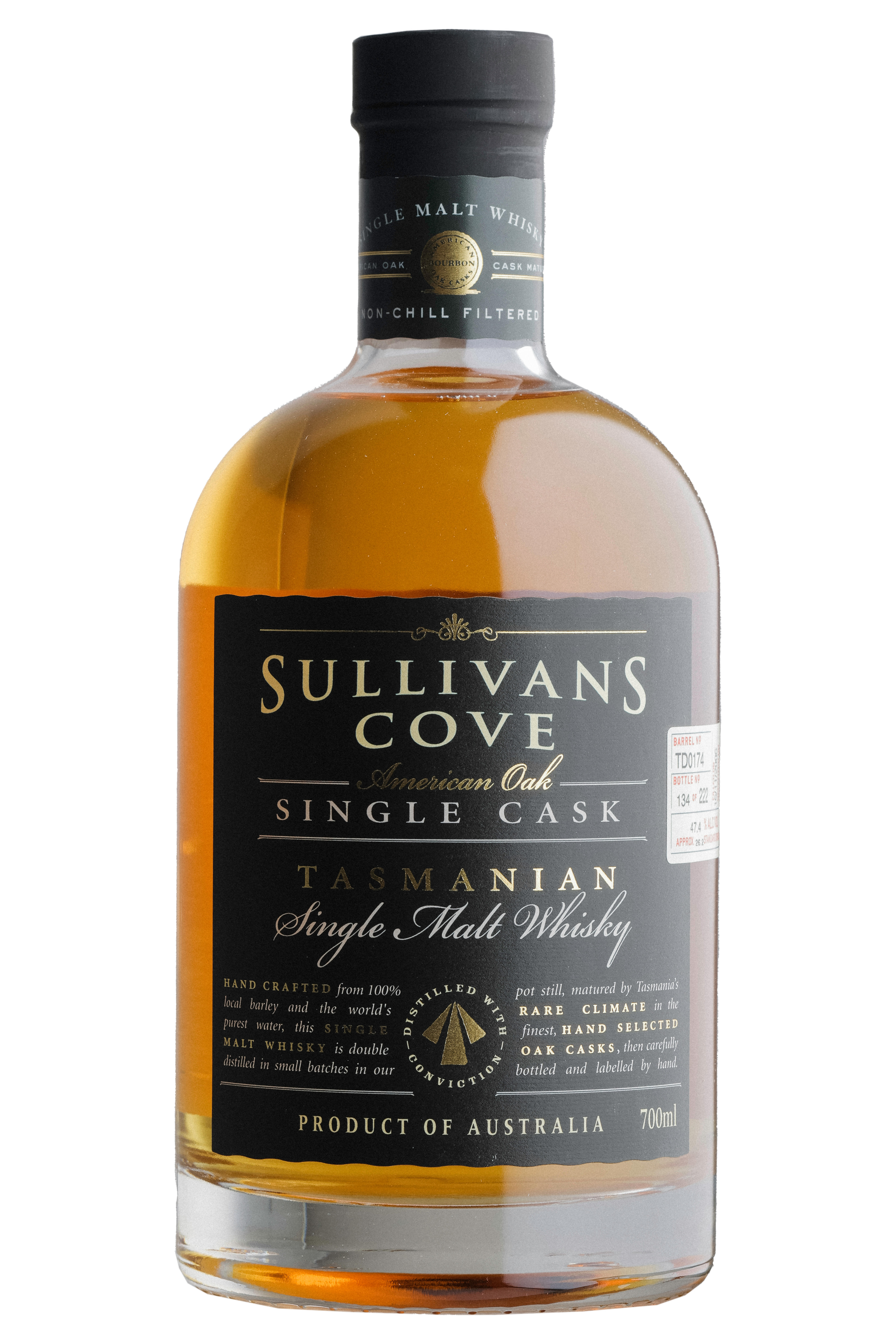 Sullivans Cove, American Oak, Single Malt Whisky, Australia (47.4%) bottle
