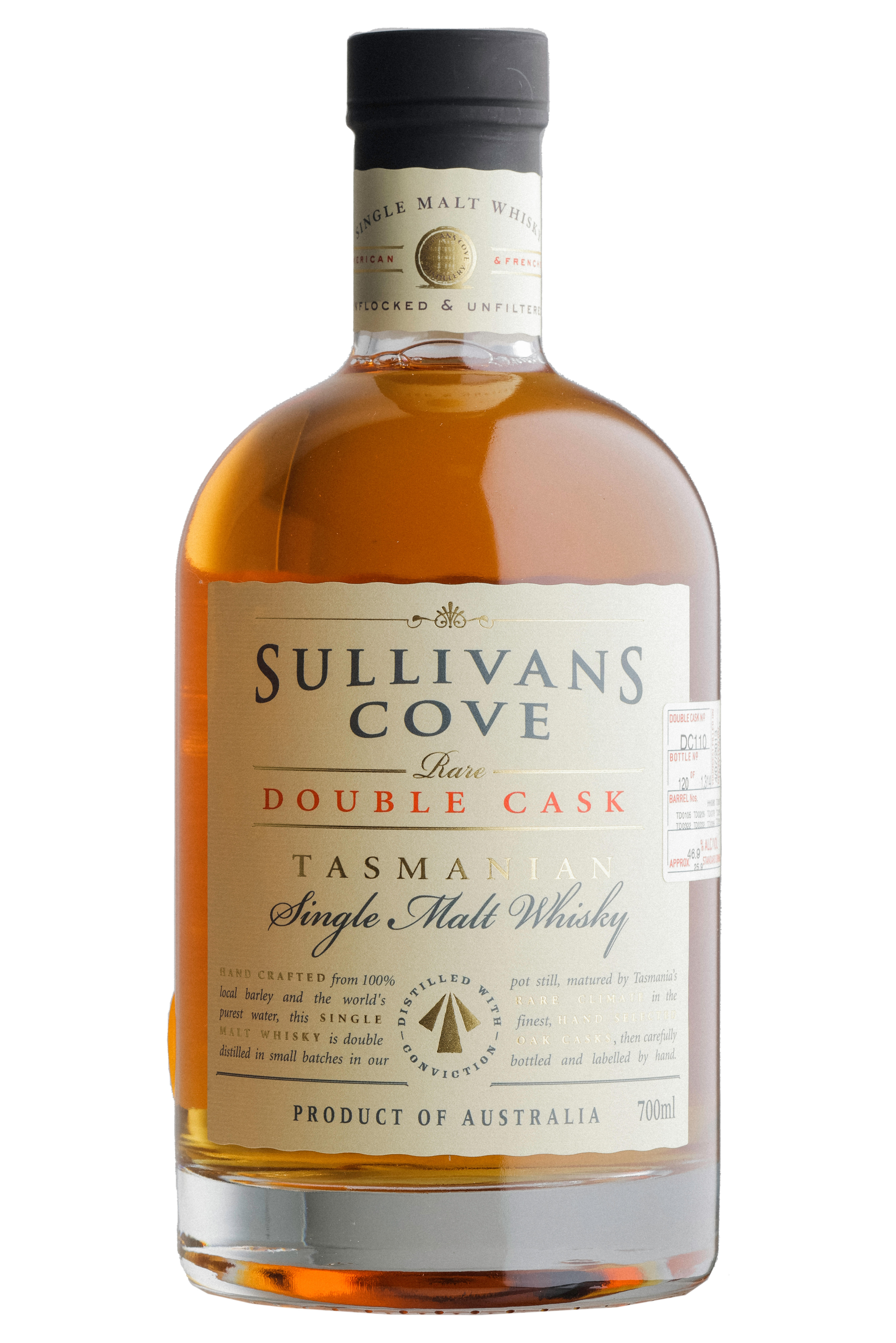 Sullivans Cove, Double Cask DC0110, Single Malt Whisky, Australia (46.9%) bottle