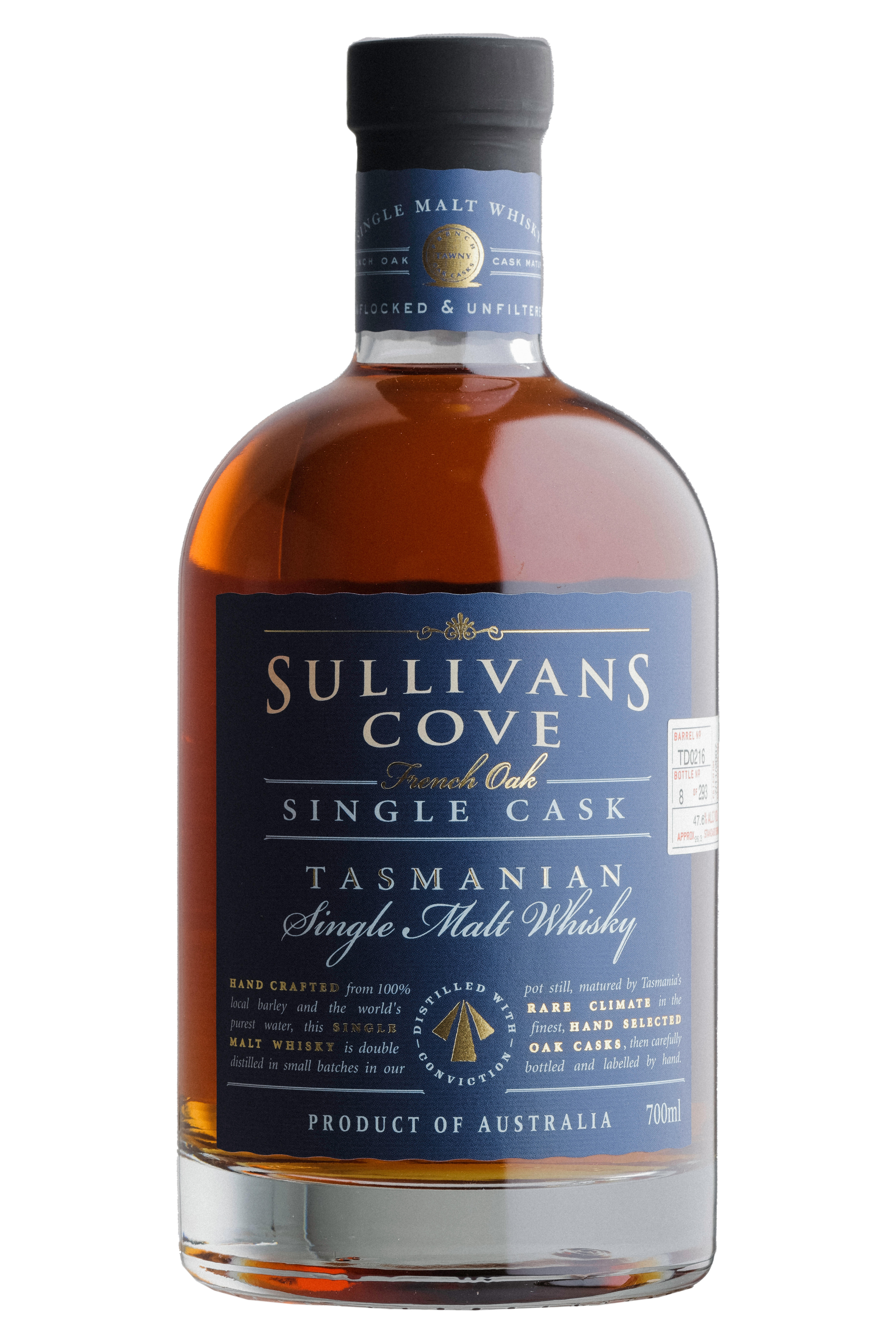 Sullivans Cove, French Oak, Ex Tawny Cask TD216, Single Malt Whisky, Australia (47.6%) bottle