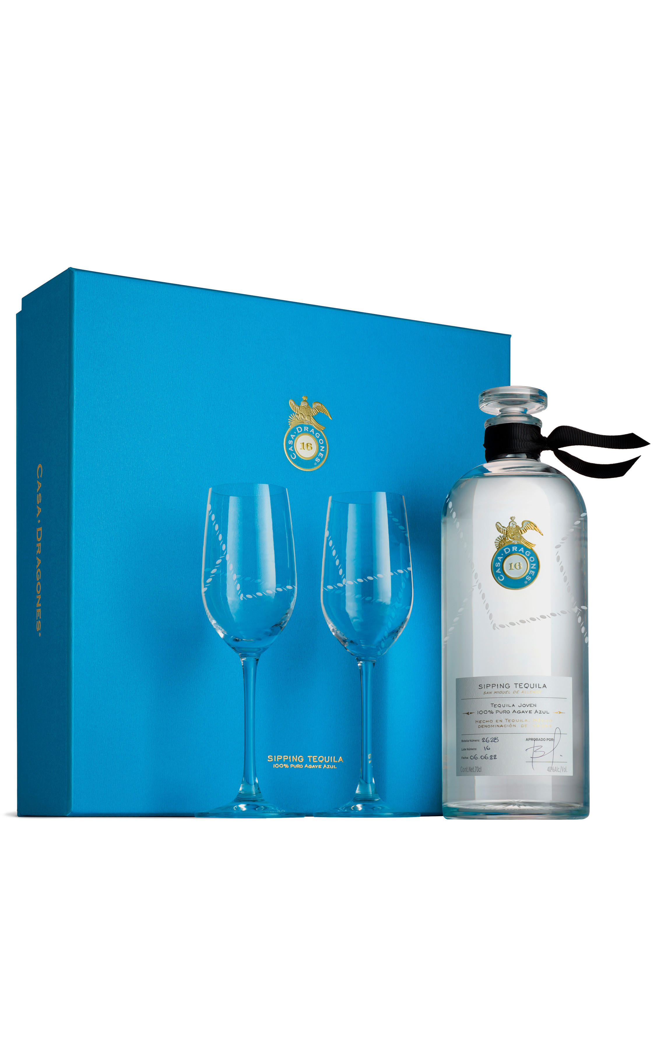 Casa Dragones Joven with 2 Riedel Glasses Pack, Tequila (40%) bottle