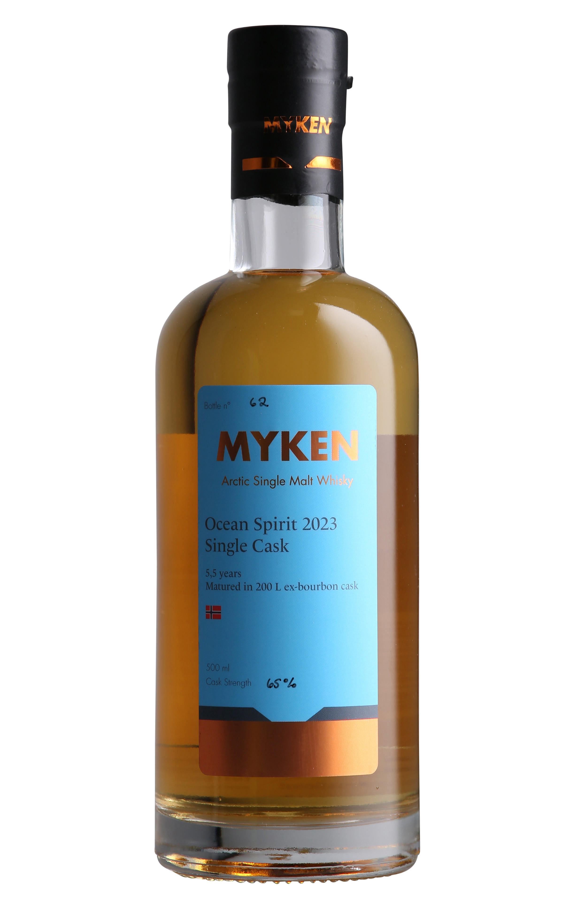 Myken, 5.5-Year-Old, Ocean Spirit 2023 Release, Single Malt Whisky, Norway (65%) bottle