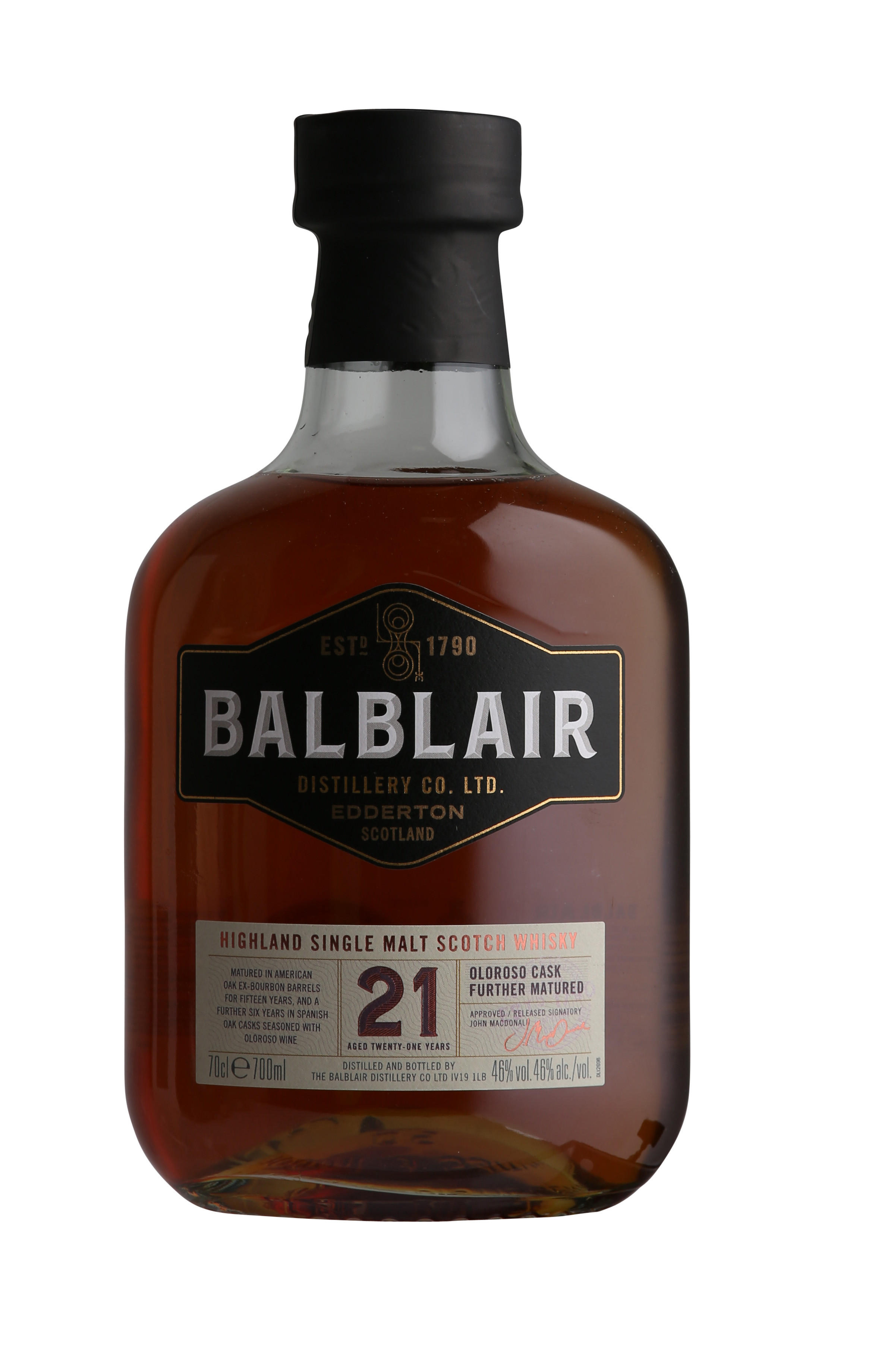 Balblair, 21-Year-Old, Highland, Single Malt Scotch Whisky (46%) bottle