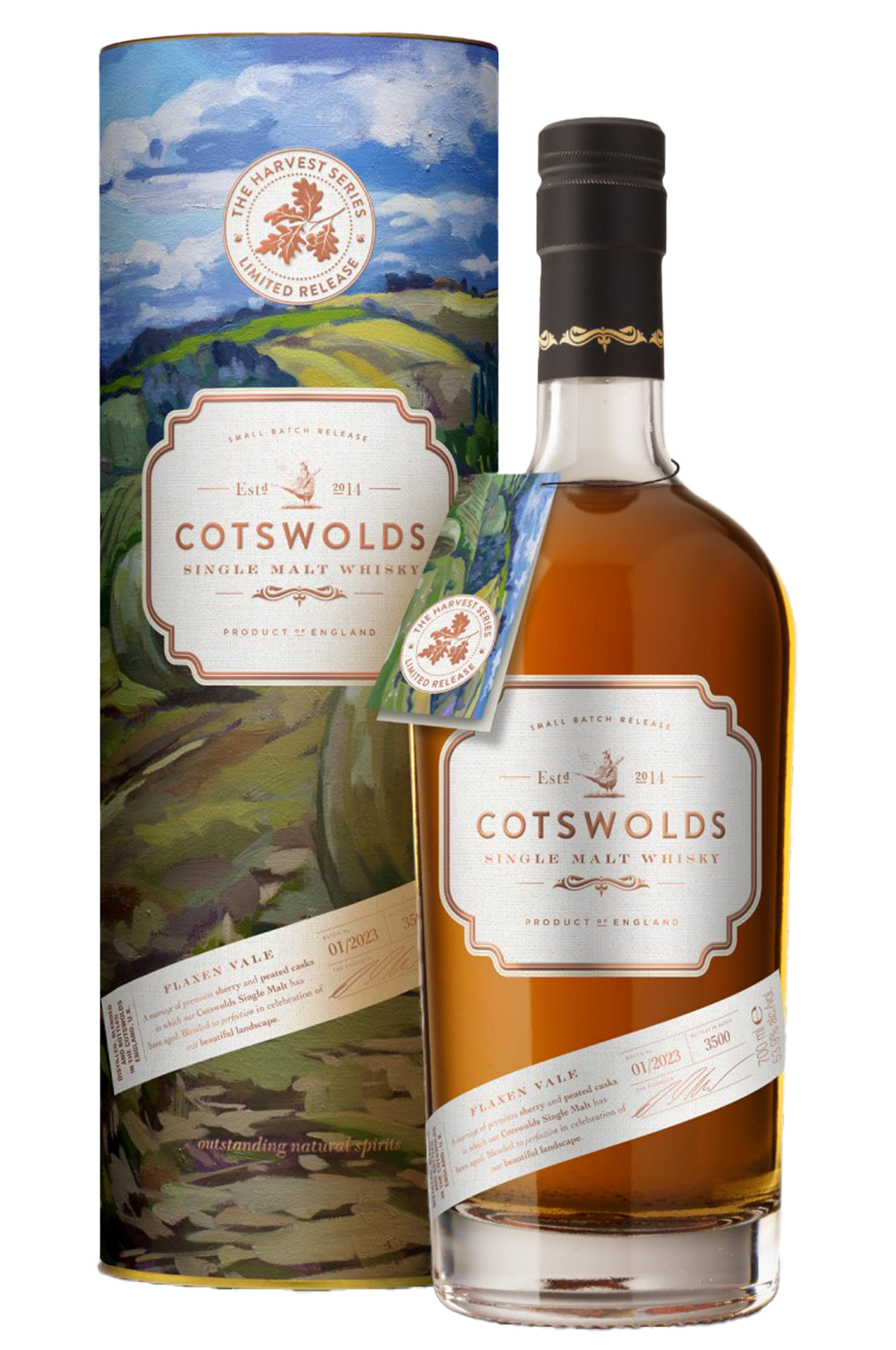 The Cotswolds Distillery, Flaxen Vale, Single Malt Whisky, England (53.9%) bottle