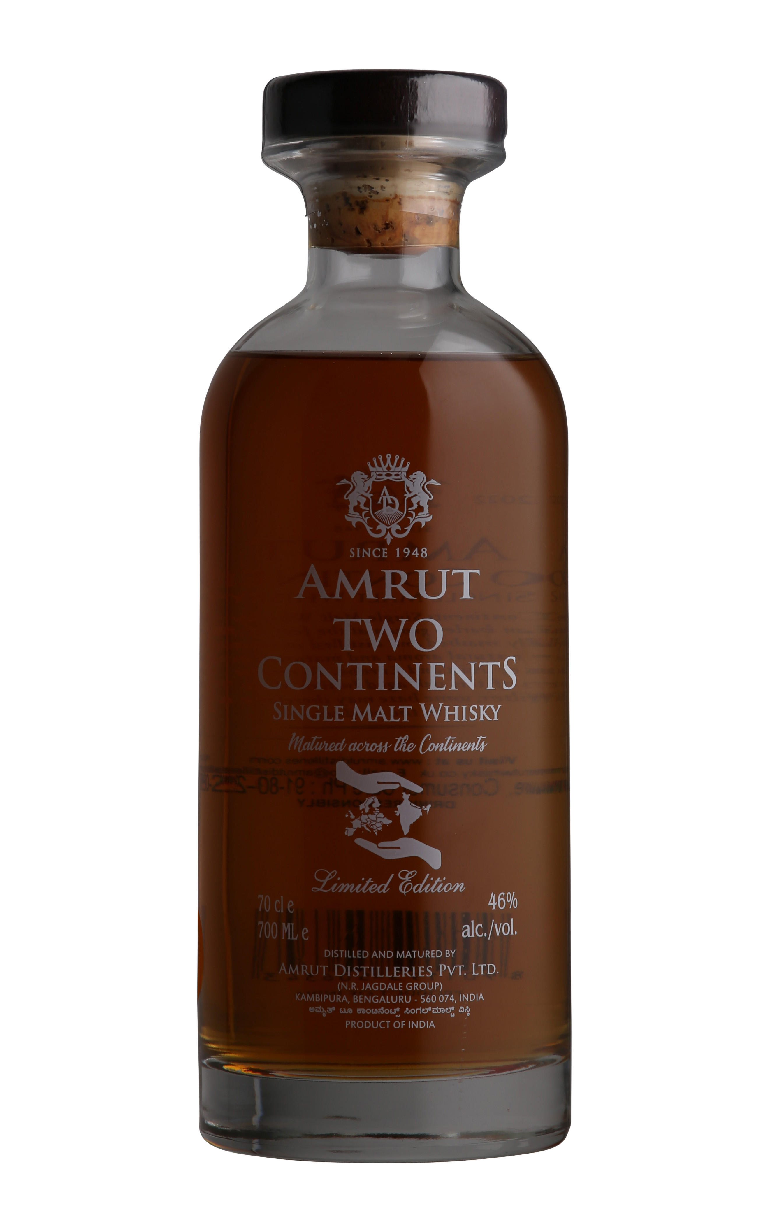 Amrut, Two Continents, Fourth Edition, Single Malt Whisky, India (46%) bottle