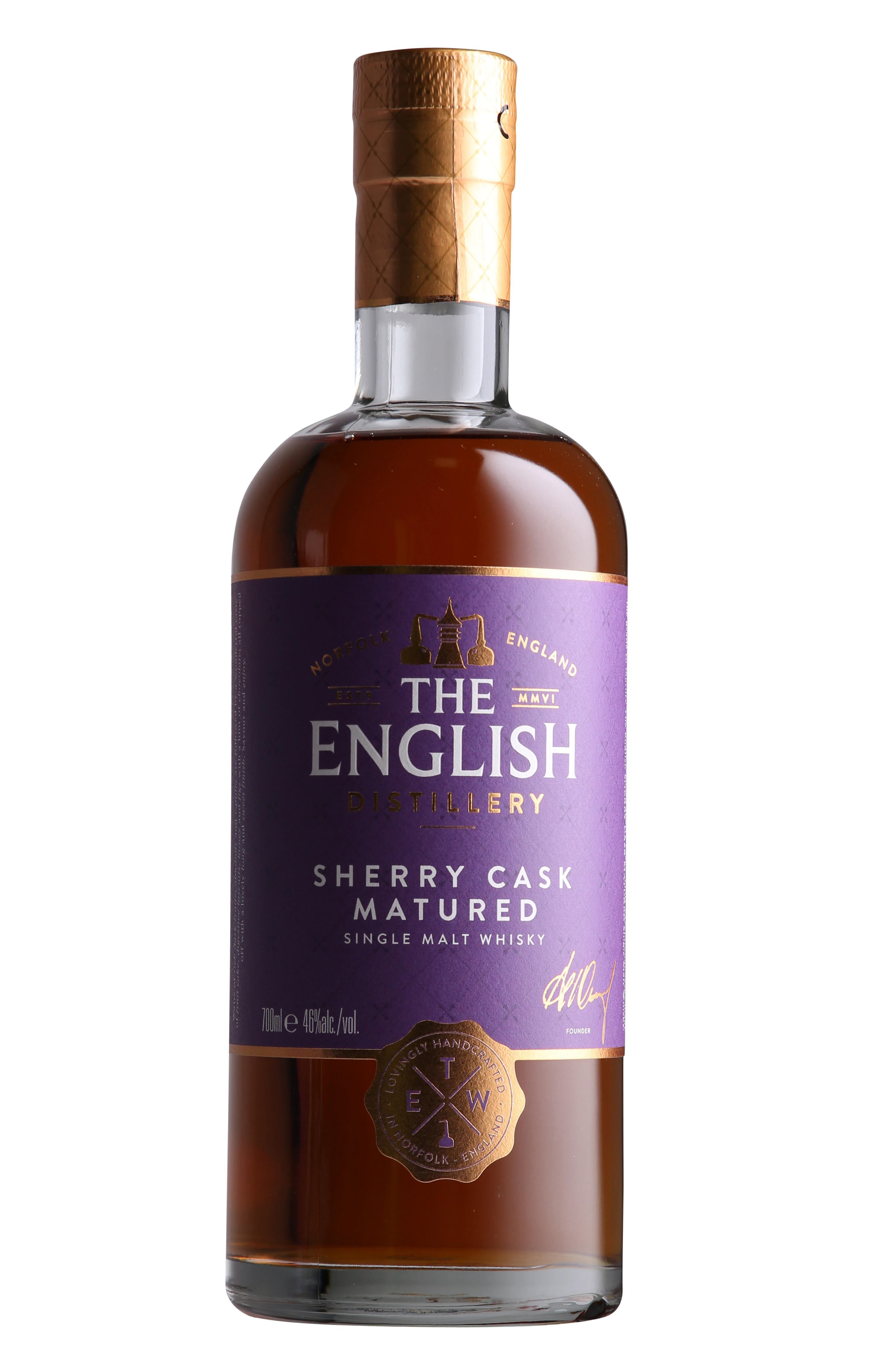 The English Distillery, Sherry Cask Matured, Single Malt Whisky, England (46%)