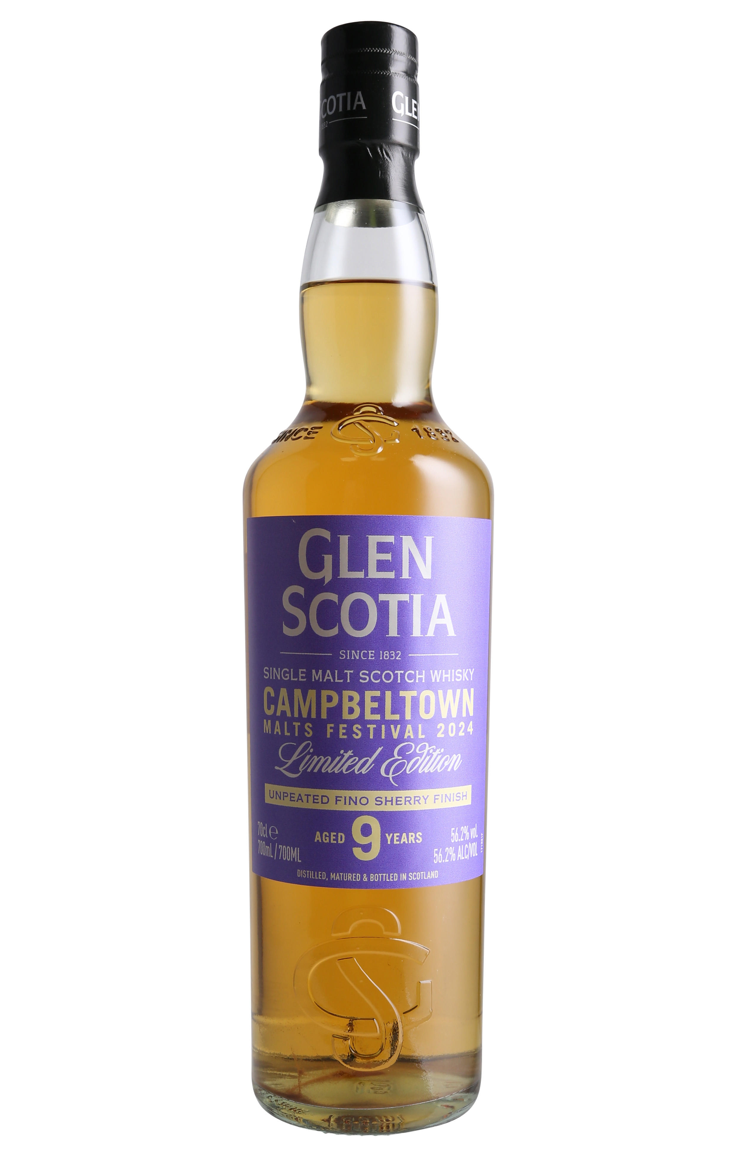 Glen Scotia, Festival 2024 Limited Edition, Unpeated Fino Sherry Cask, 9-Year- Old, Campbeltown, Single Malt Scotch Whisky (56.2%) bottle