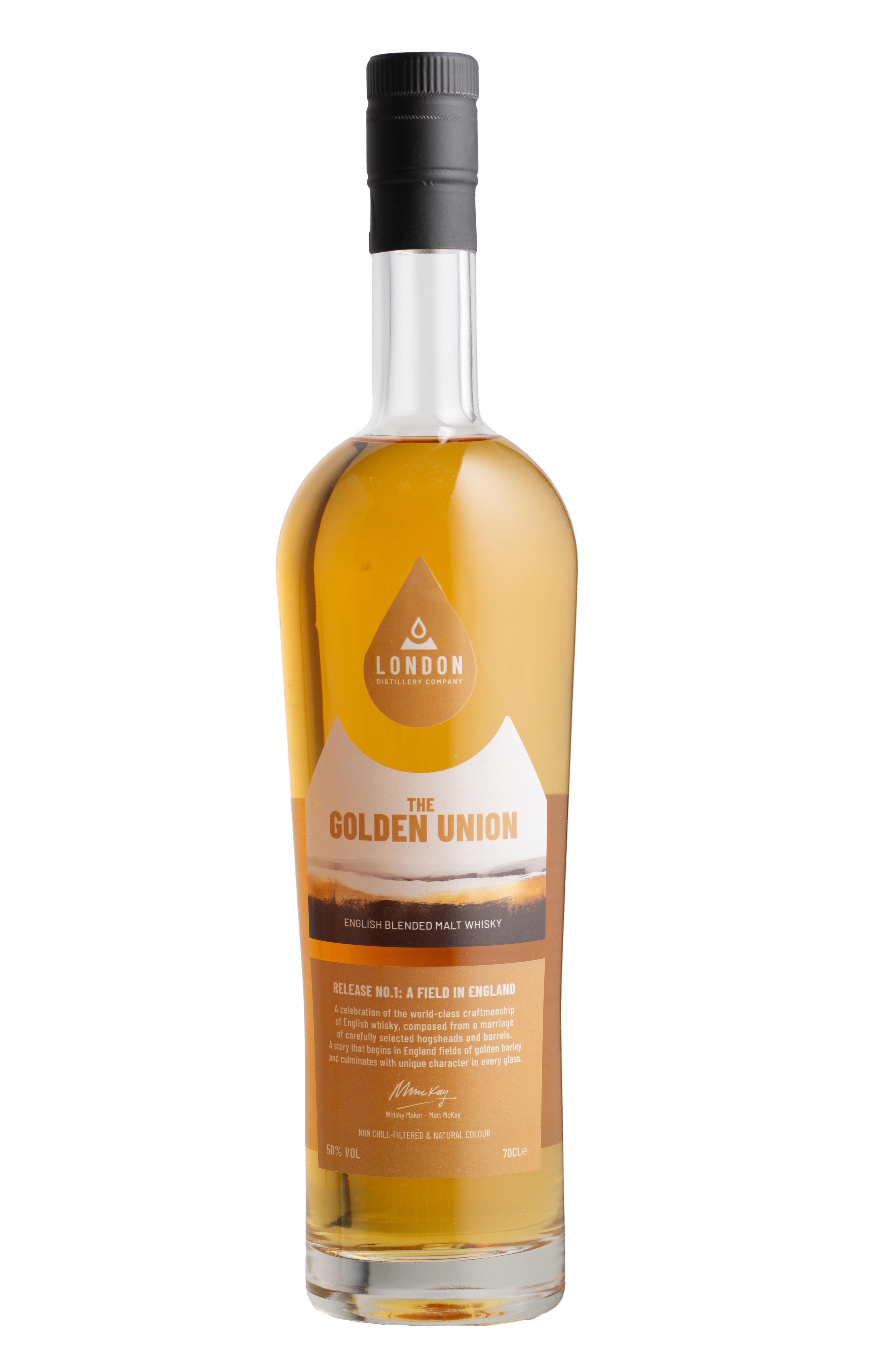 The London Distillery Company, The Golden Union, Release No.1: A Field in England, Blended Malt Whisky, England (50%) bottle