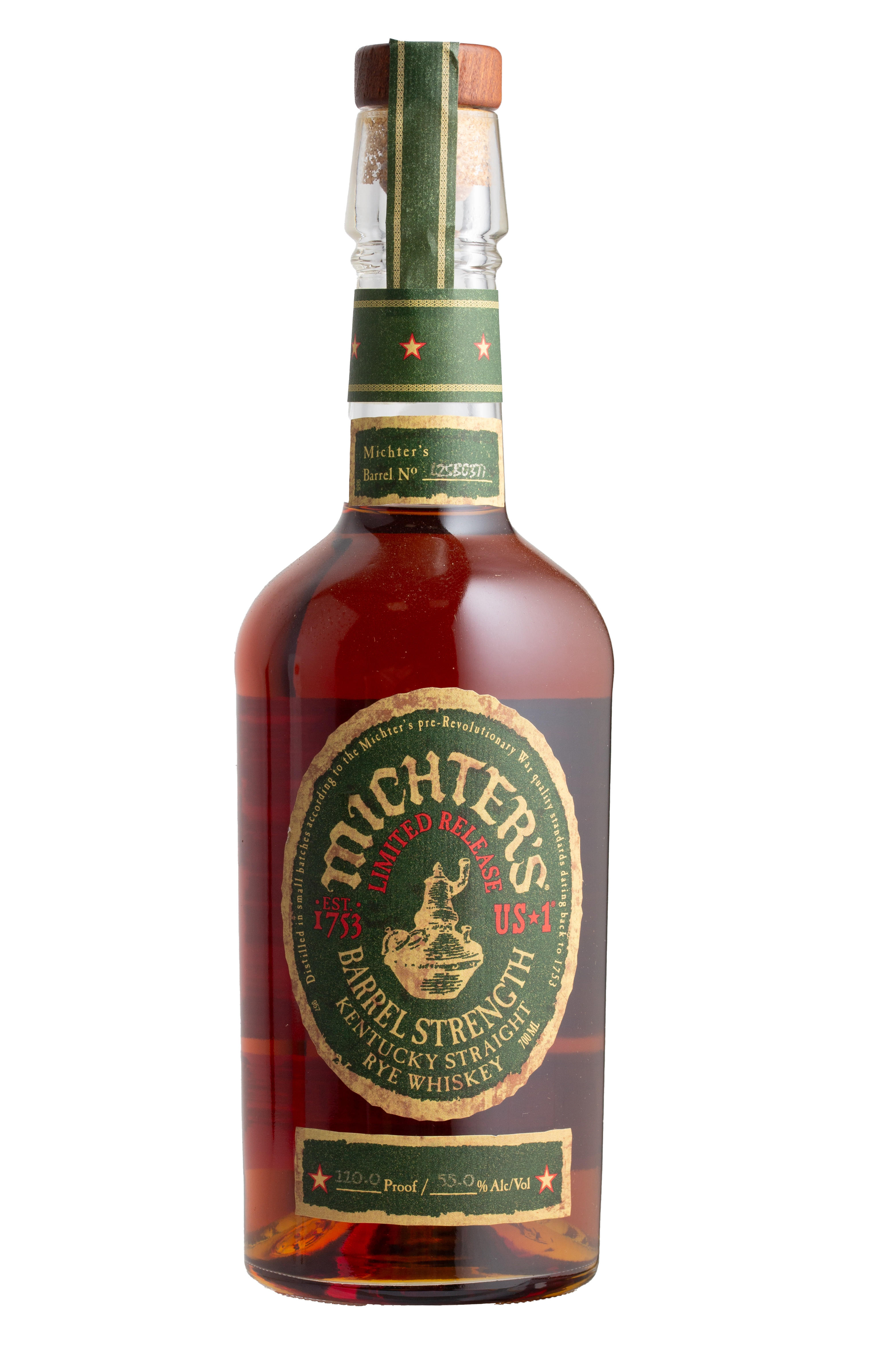 Michter's, Barrel Strength, 2025 Release, Kentucky Straight Rye Whiskey, USA (55%)
