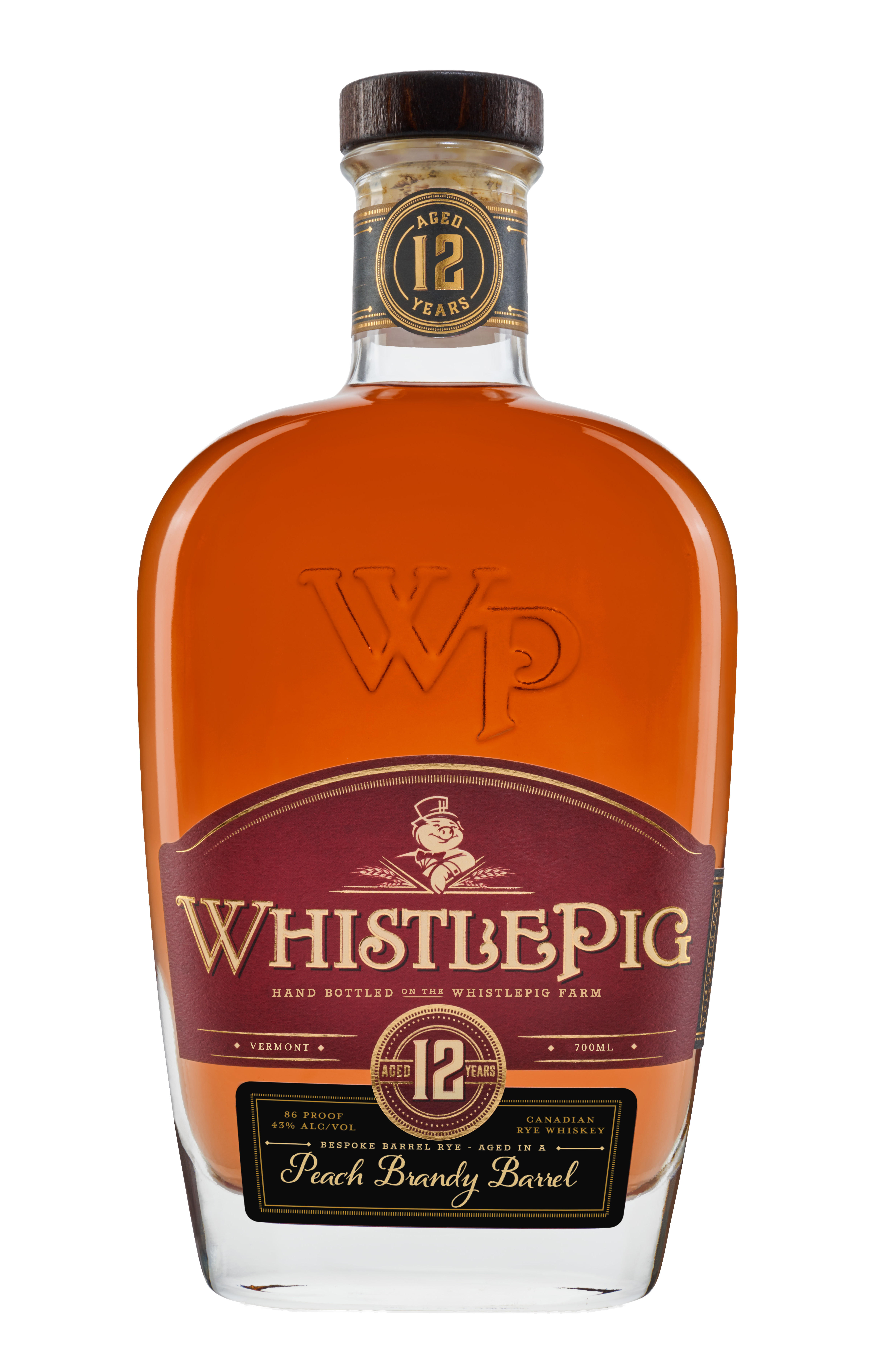 Whistlepig, Peach Brandy Barrel, 12-Year-Old, Rye Whiskey, Canada (43%) bottle
